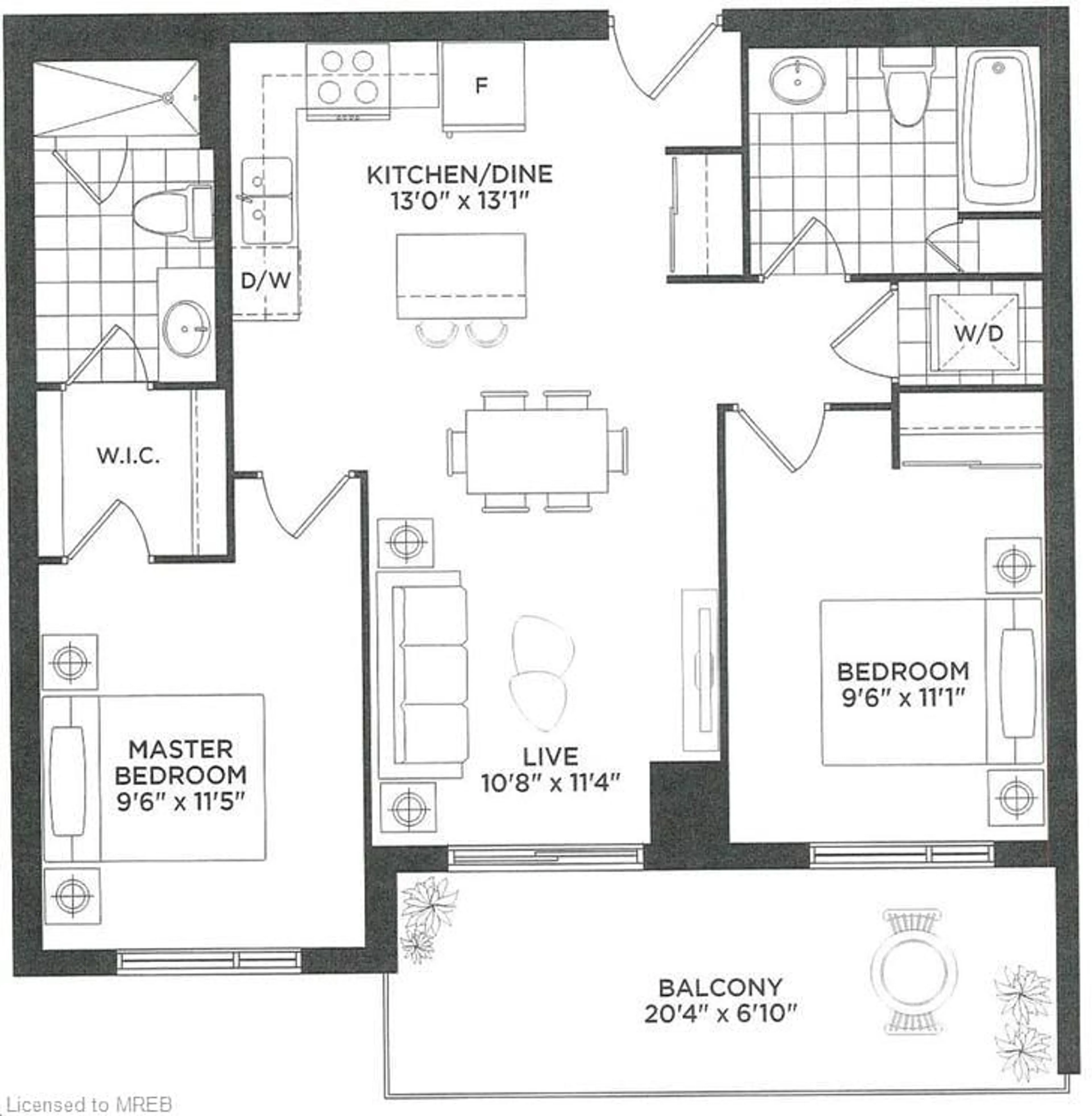 Floor plan for 58 Lakeside Terr #815, Barrie Ontario L4M 0L5