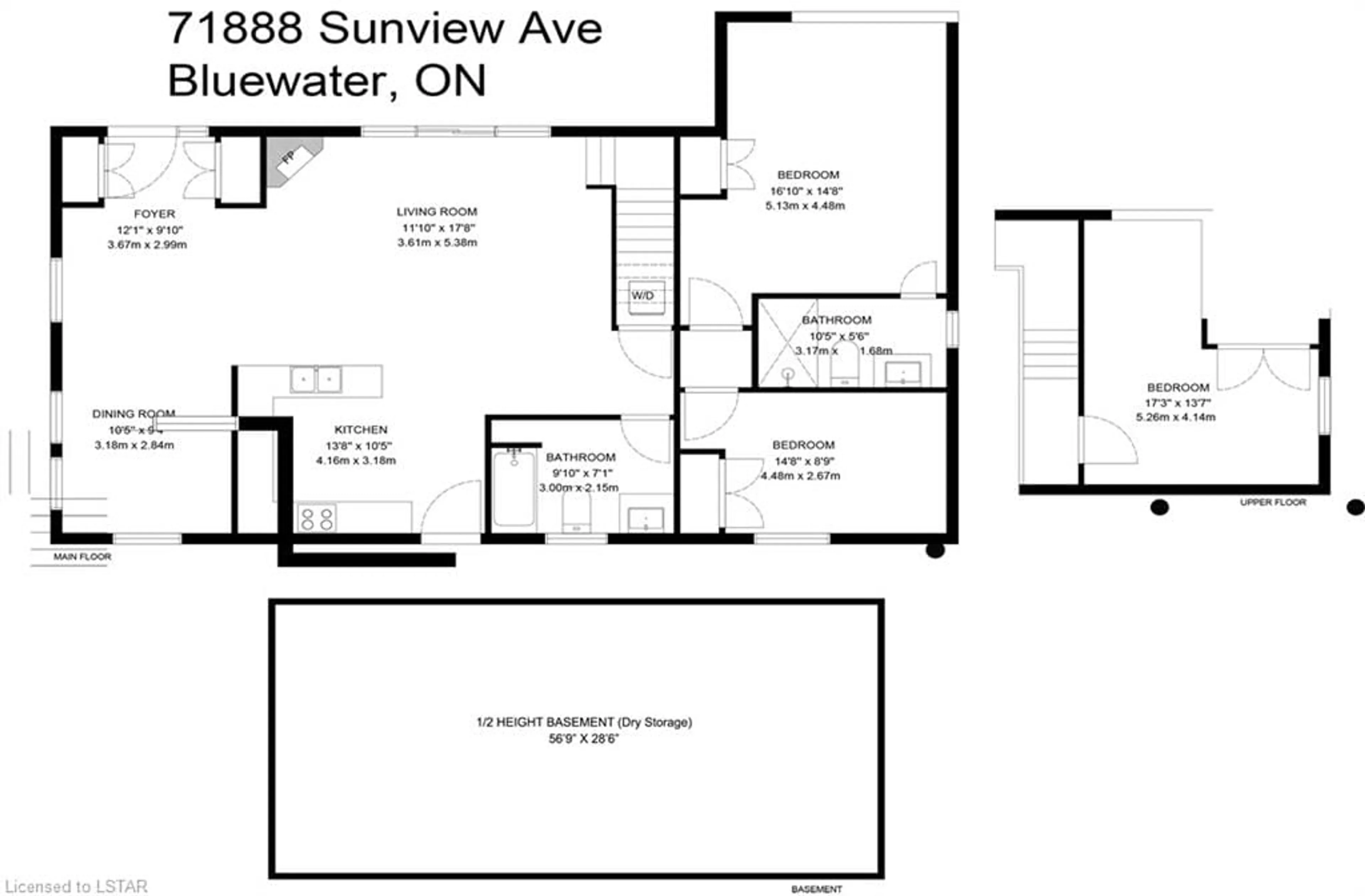 Floor plan for 71888 Sunview Ave, Bluewater (Munic) Ontario N0M 1N0