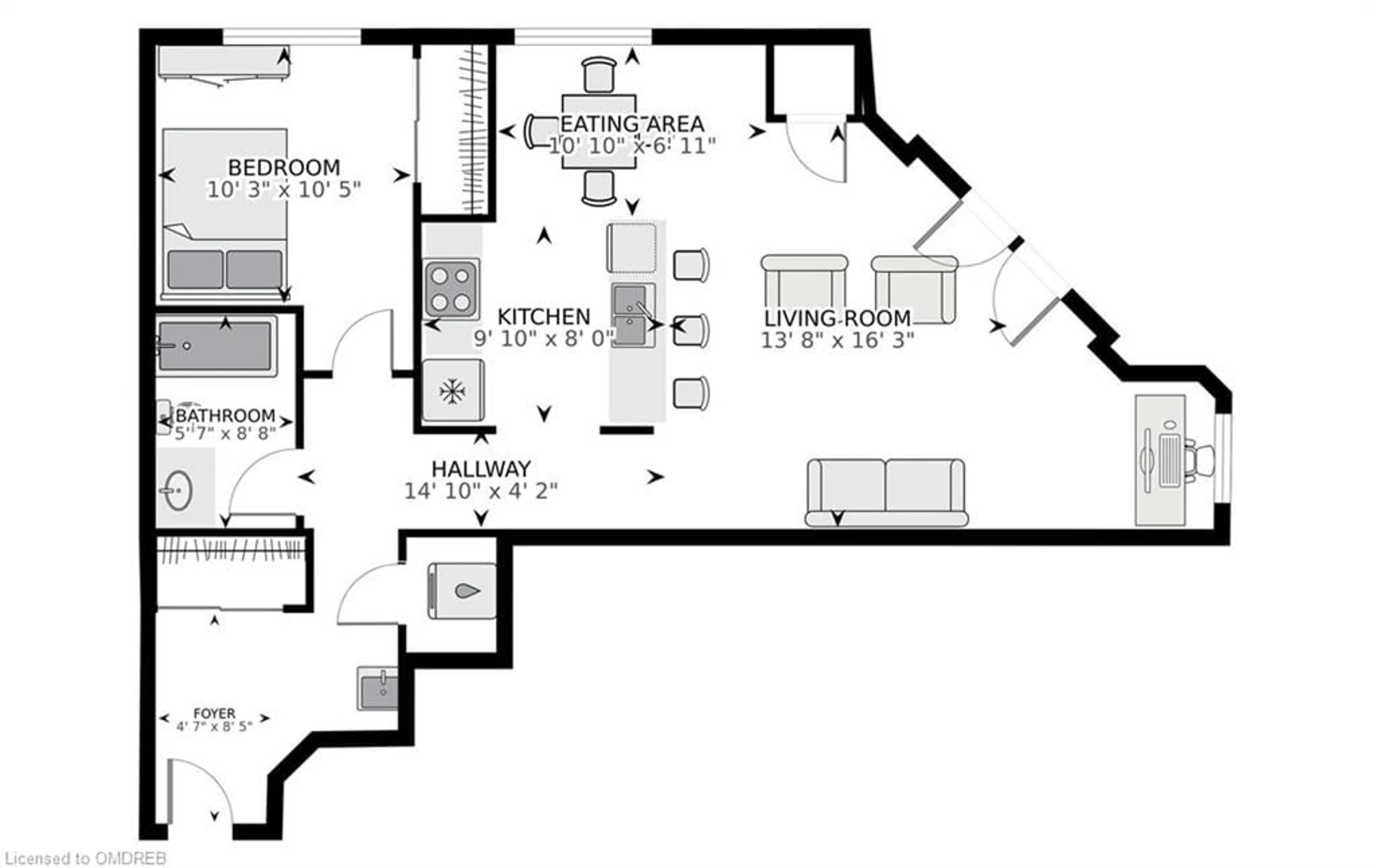 Floor plan for 5327 Upper Middle Rd #218, Burlington Ontario L7L 0E9