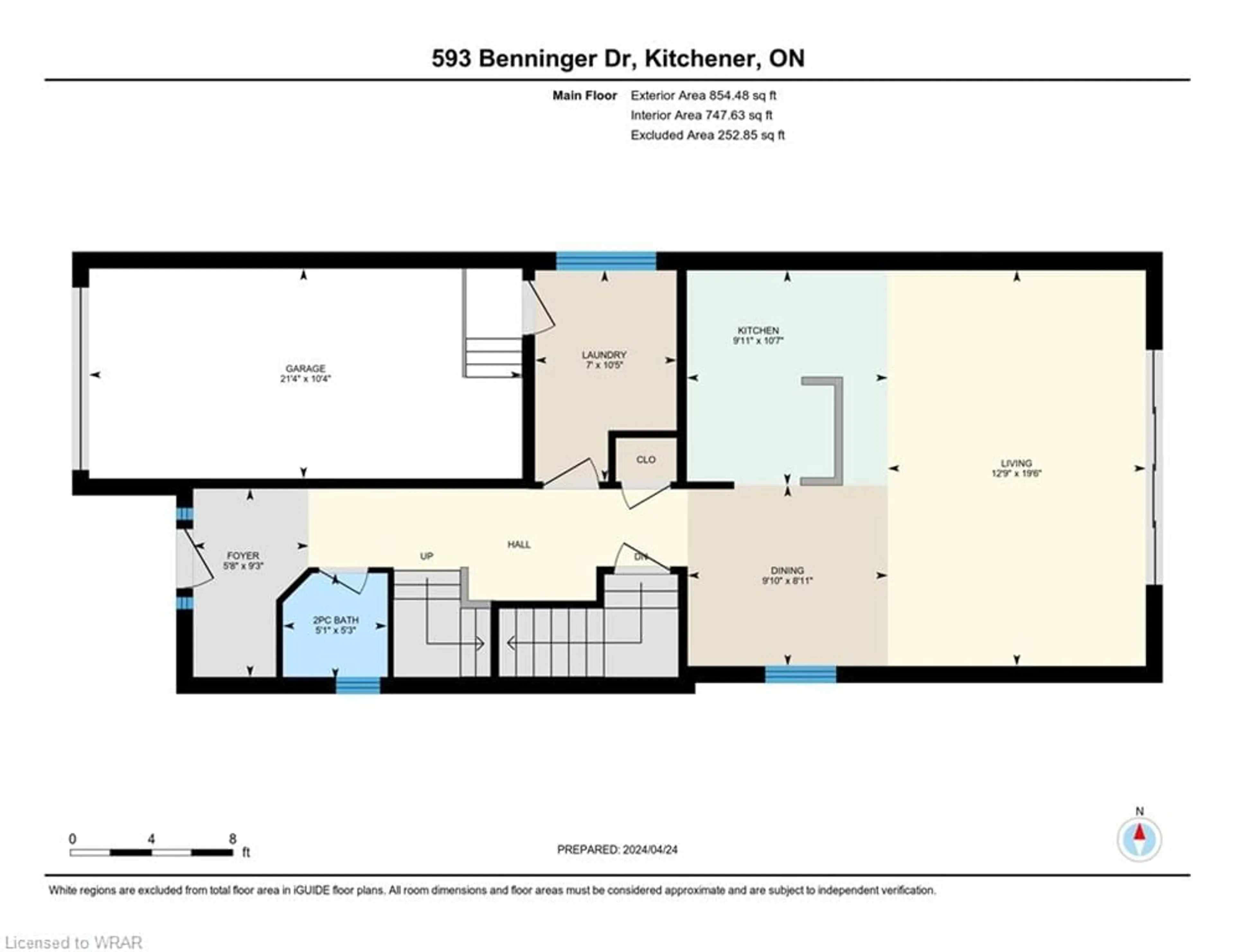 Floor plan for 593 Benninger Dr, Kitchener Ontario N2E 0C9