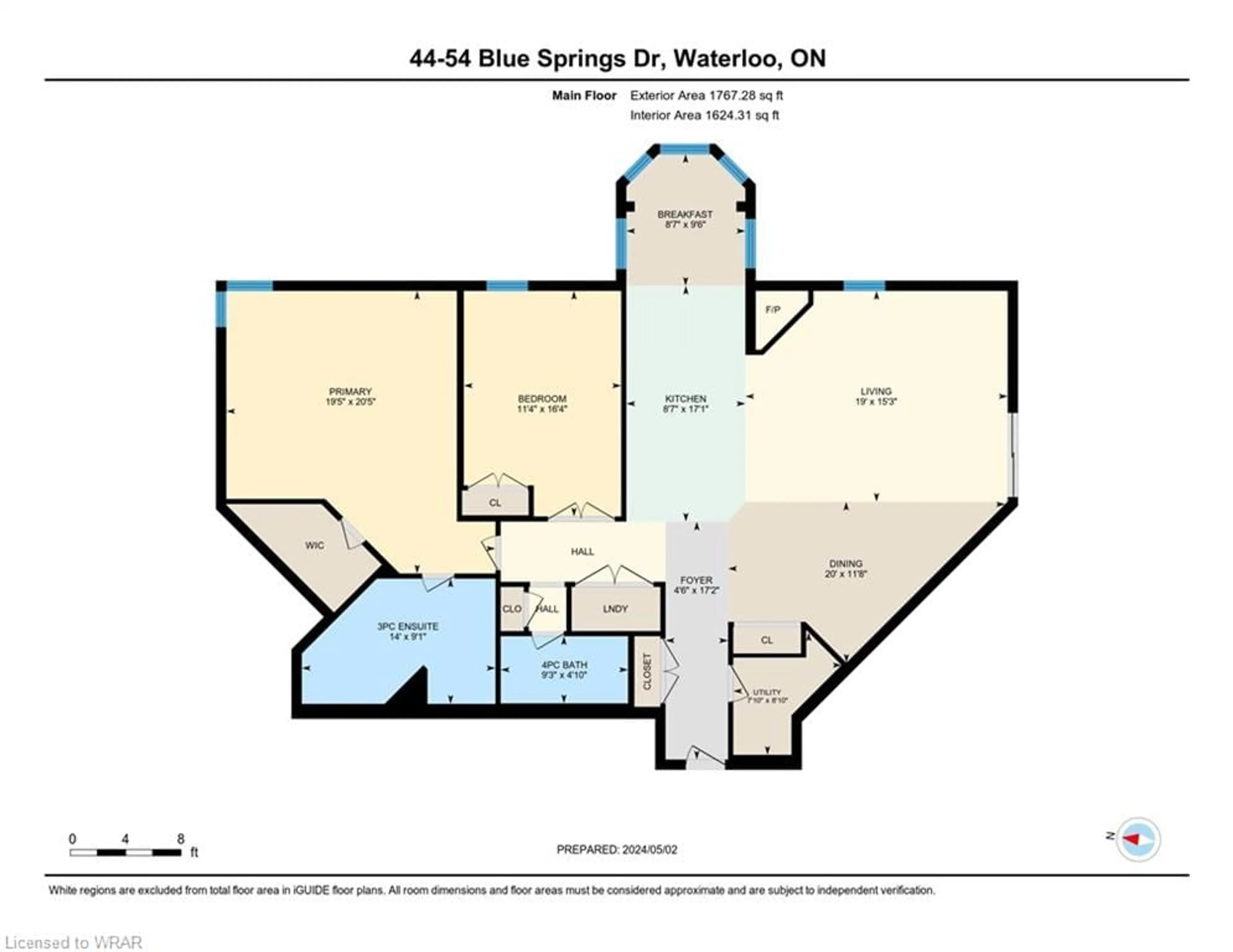 Floor plan for 54 Blue Springs Dr #44, Waterloo Ontario N2J 4T3