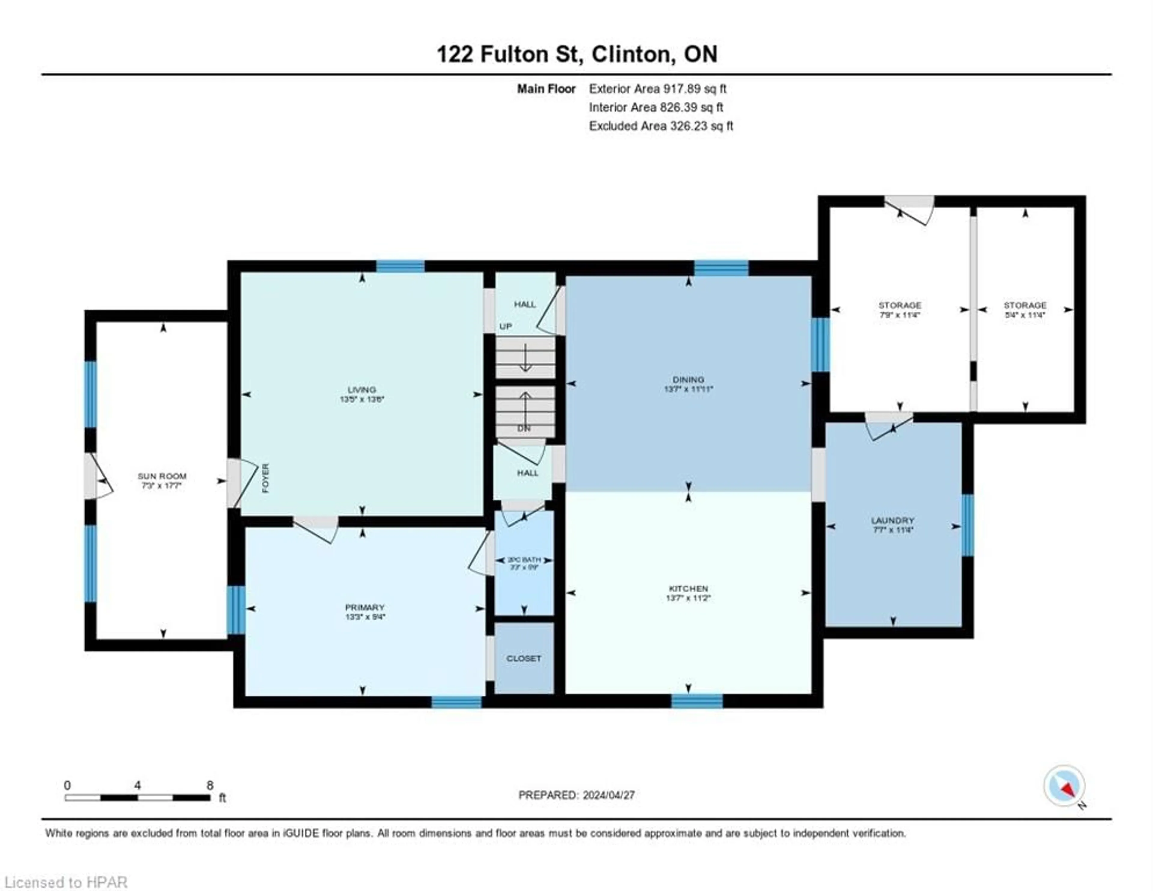 Floor plan for 122 Fulton St, Clinton Ontario N0M 1L0
