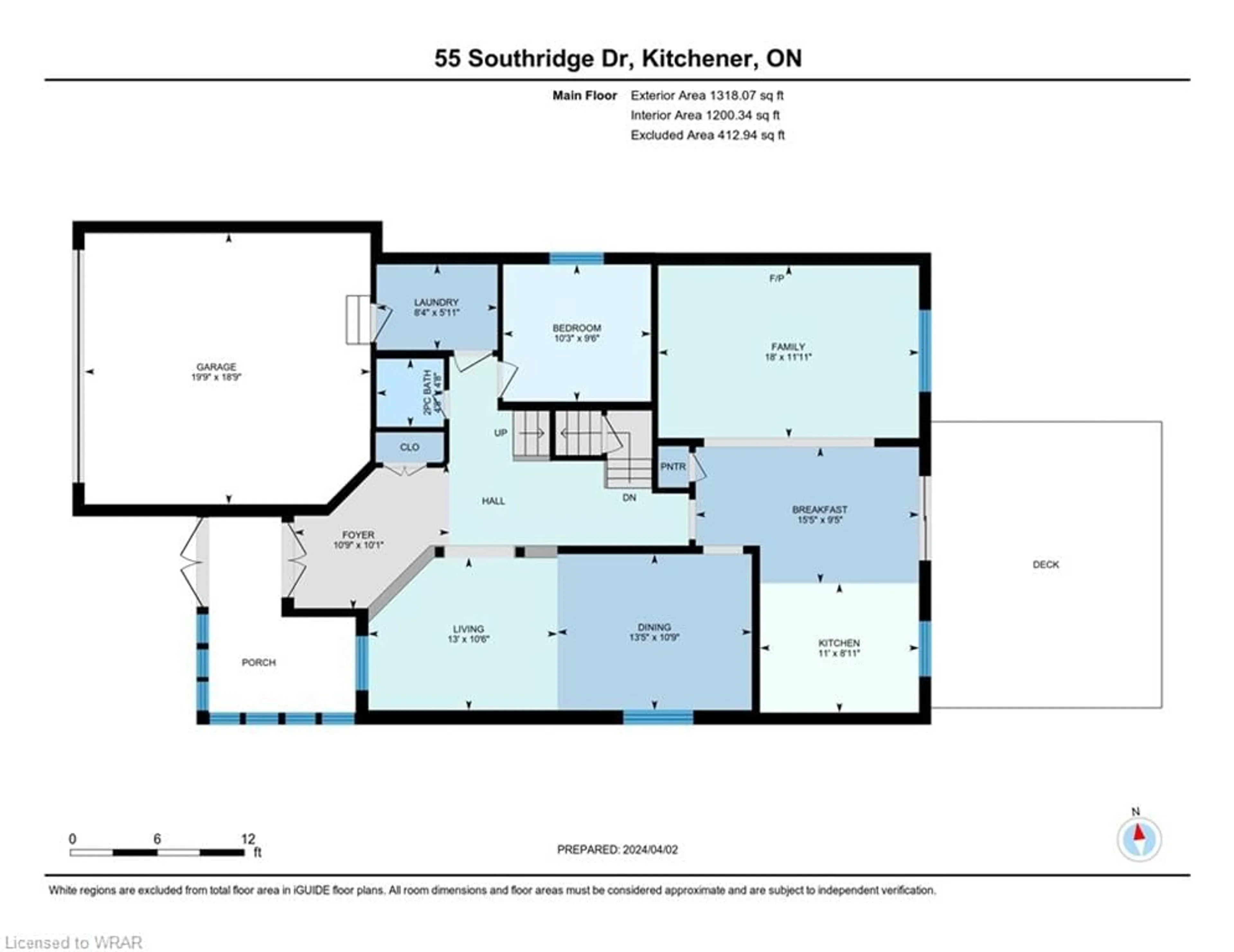Floor plan for 55 Southridge Dr, Kitchener Ontario N2P 2Y1