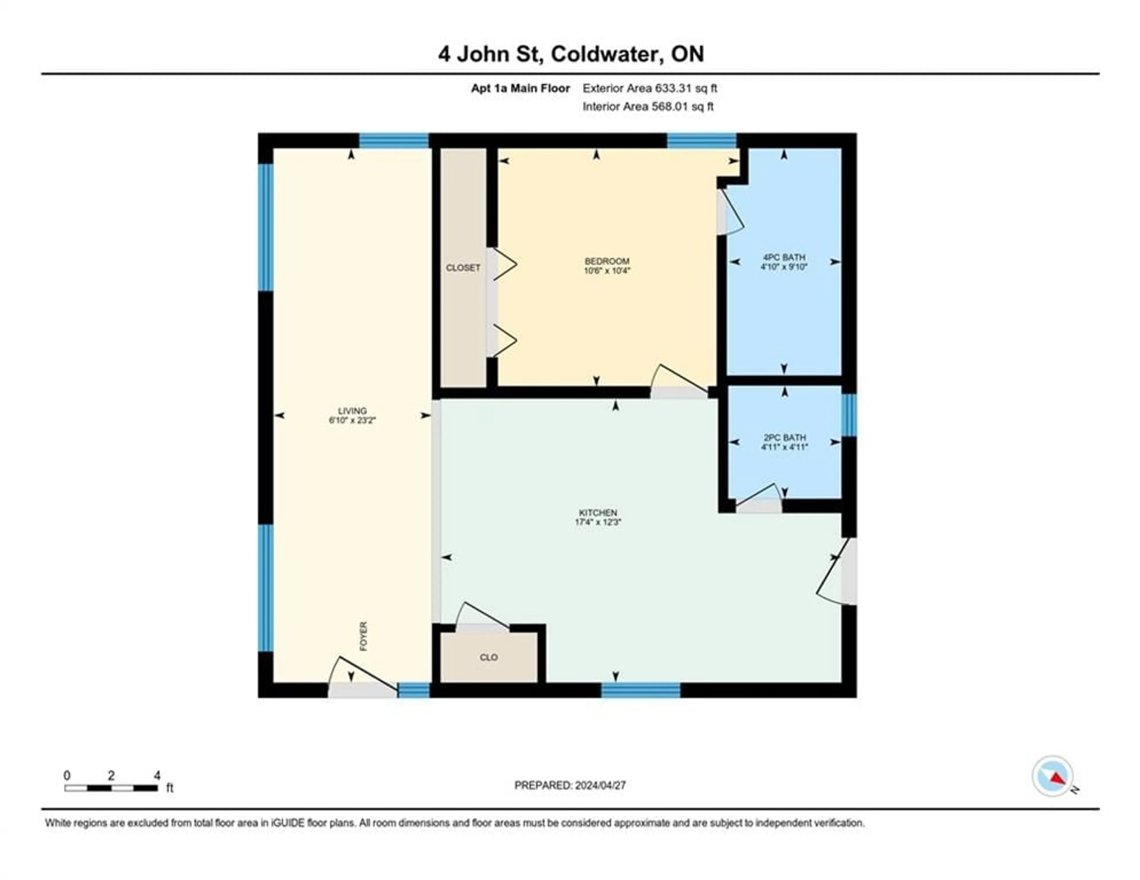 Floor plan for 4 John St, Coldwater Ontario L0K 1E0