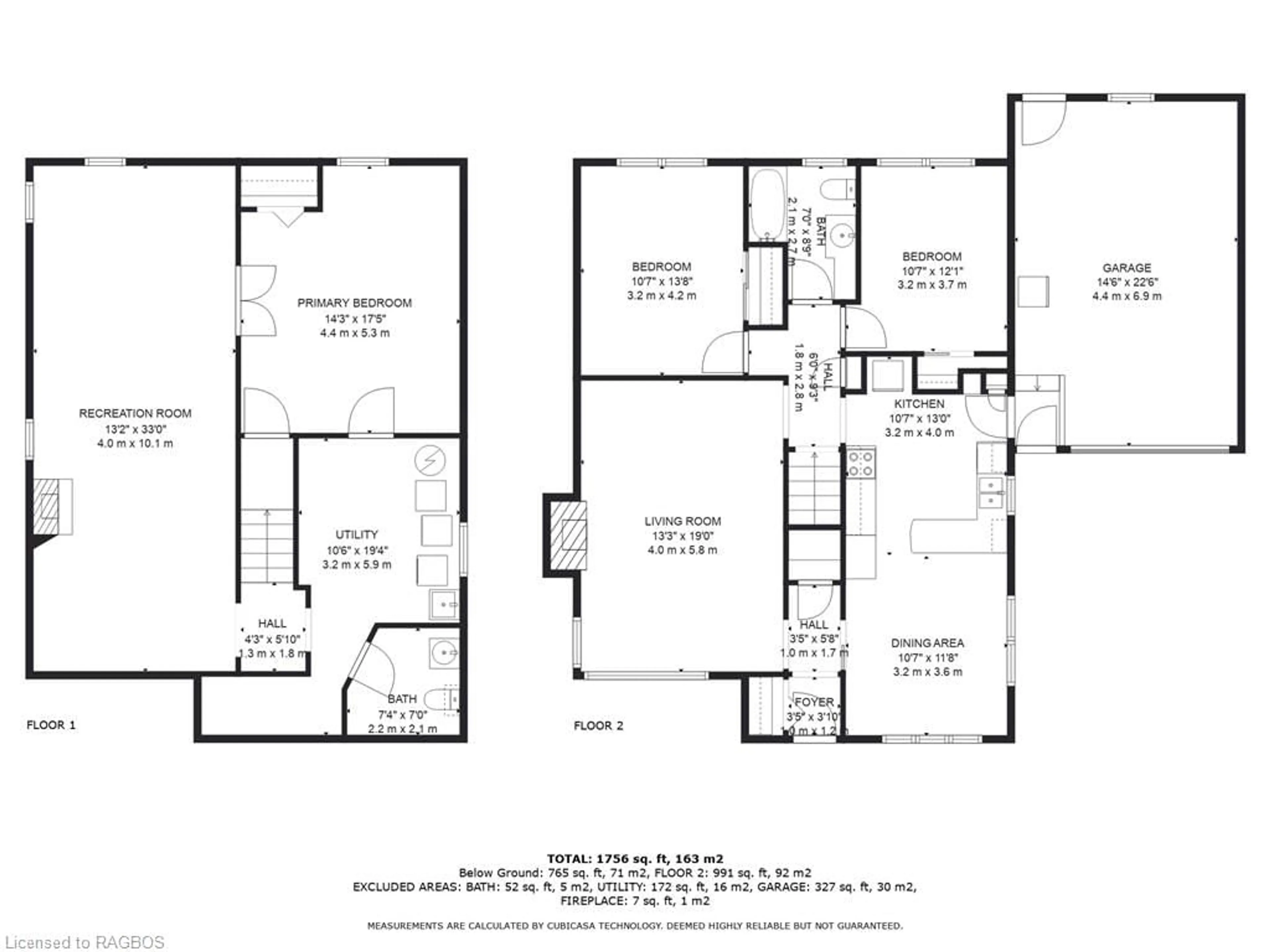 Floor plan for 310 7th Ave, Hanover Ontario N4N 2H7