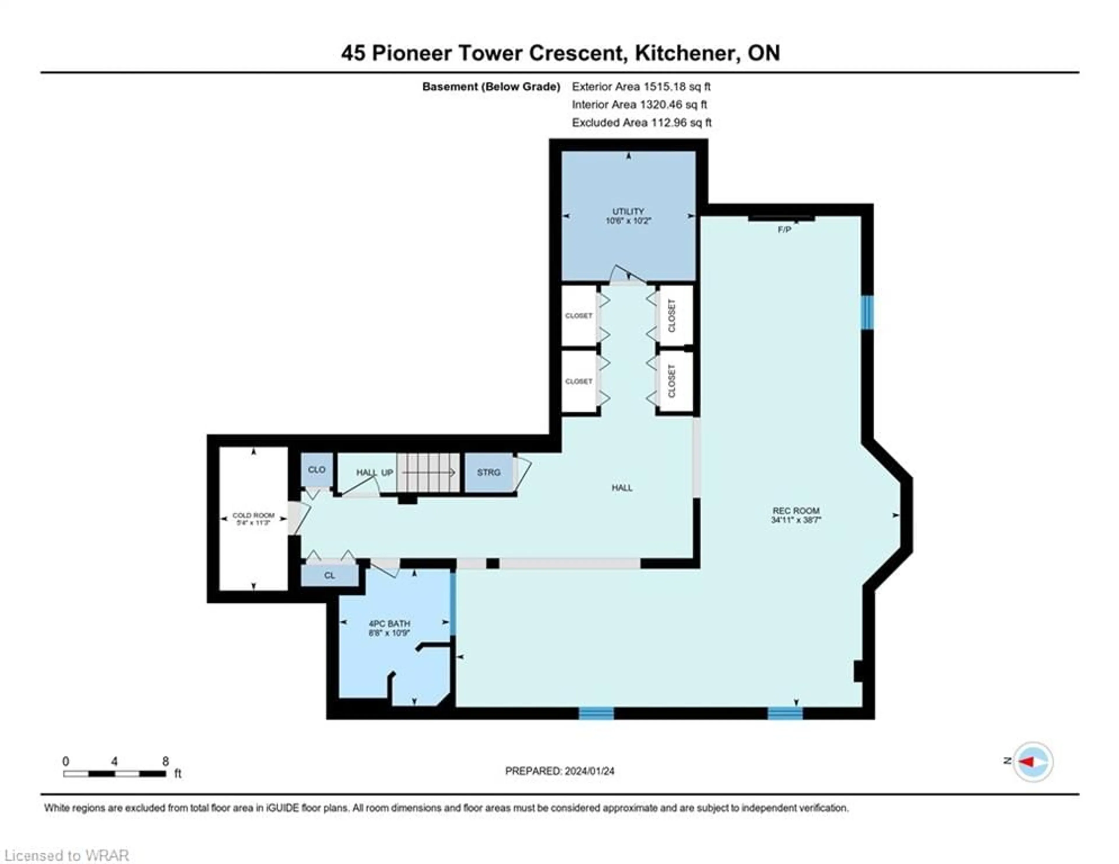 Floor plan for 45 Pioneer Tower Cres, Kitchener Ontario N2P 2L2