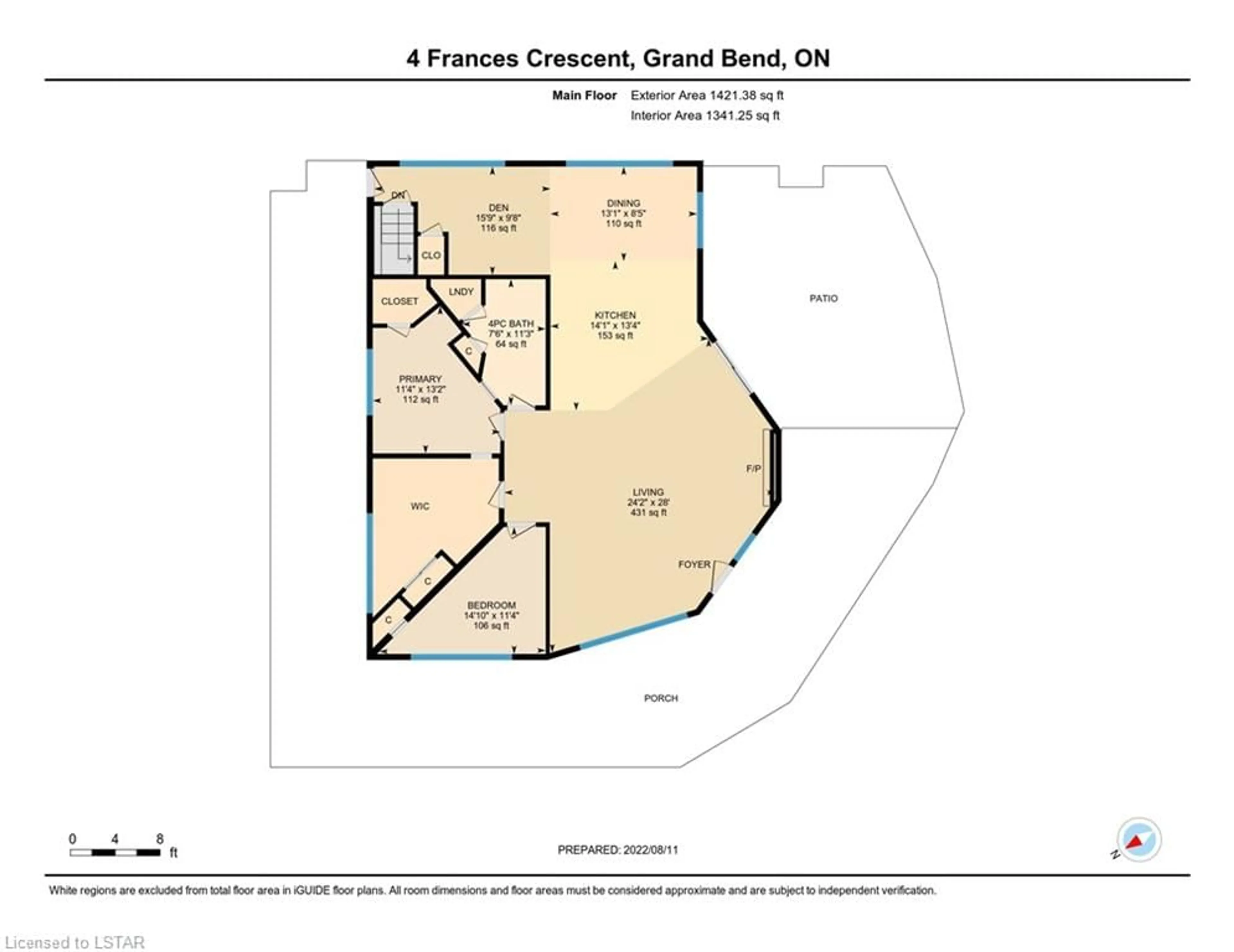 Floor plan for 4 Frances Cres, Grand Bend Ontario N0M 1T0
