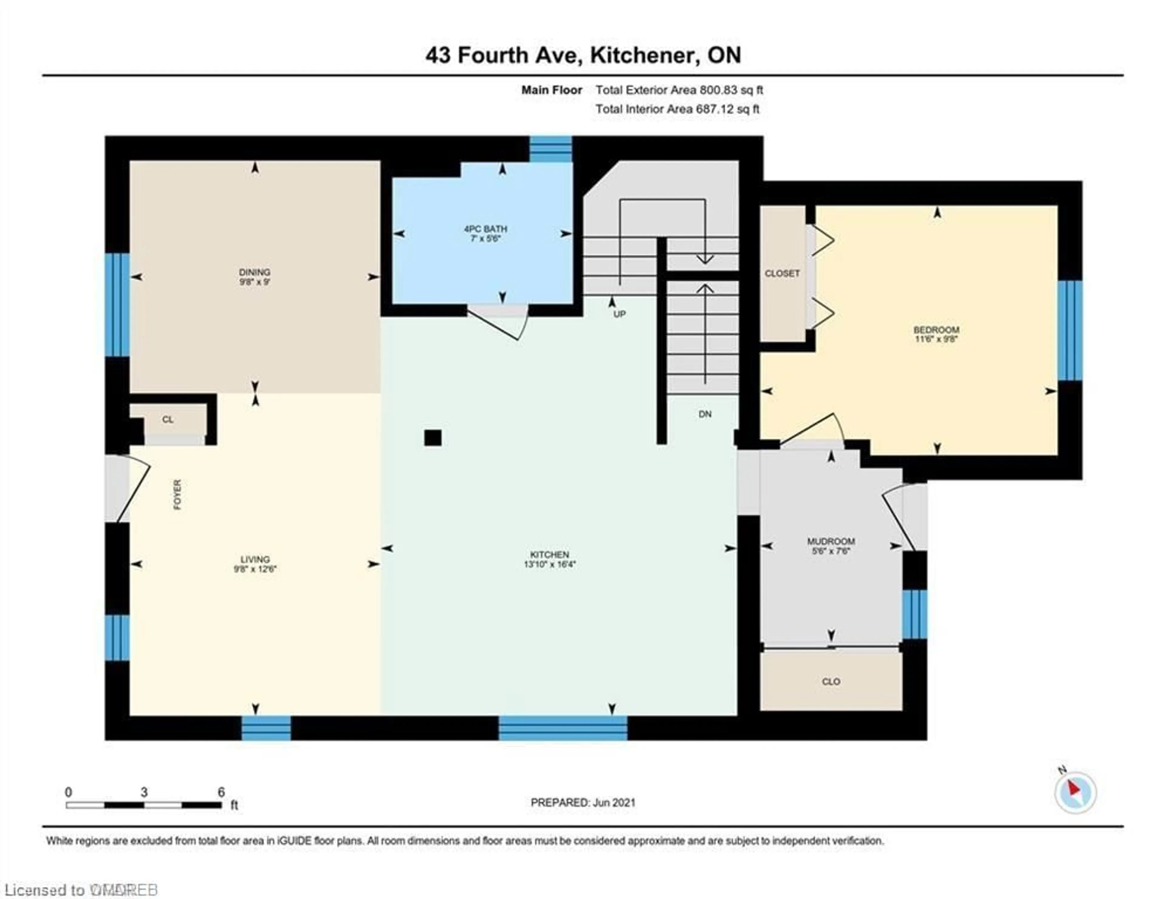 Floor plan for 43 Fourth Ave, Kitchener Ontario N2C 1N9