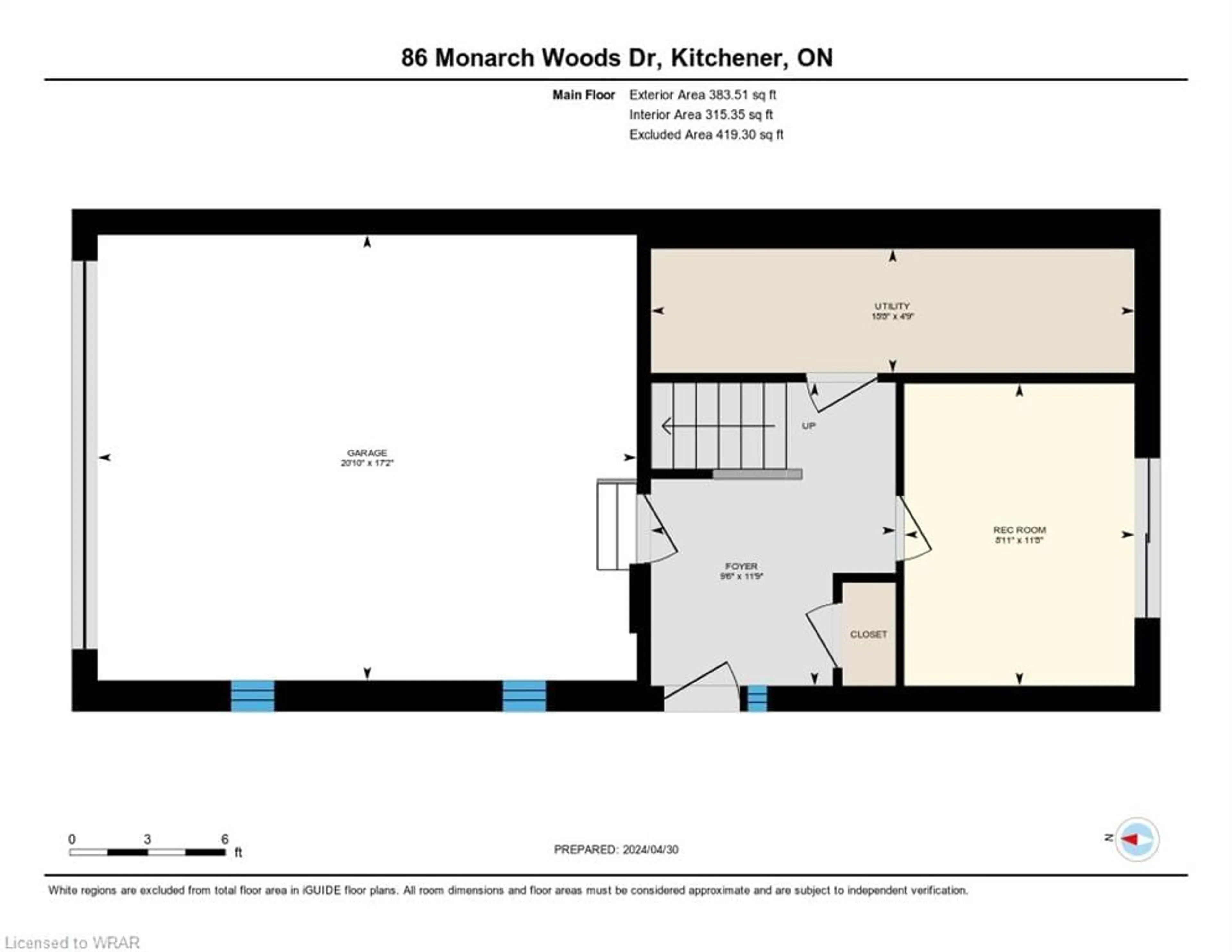 Floor plan for 86 Monarch Woods Drive Dr, Kitchener Ontario N2P 2Y9