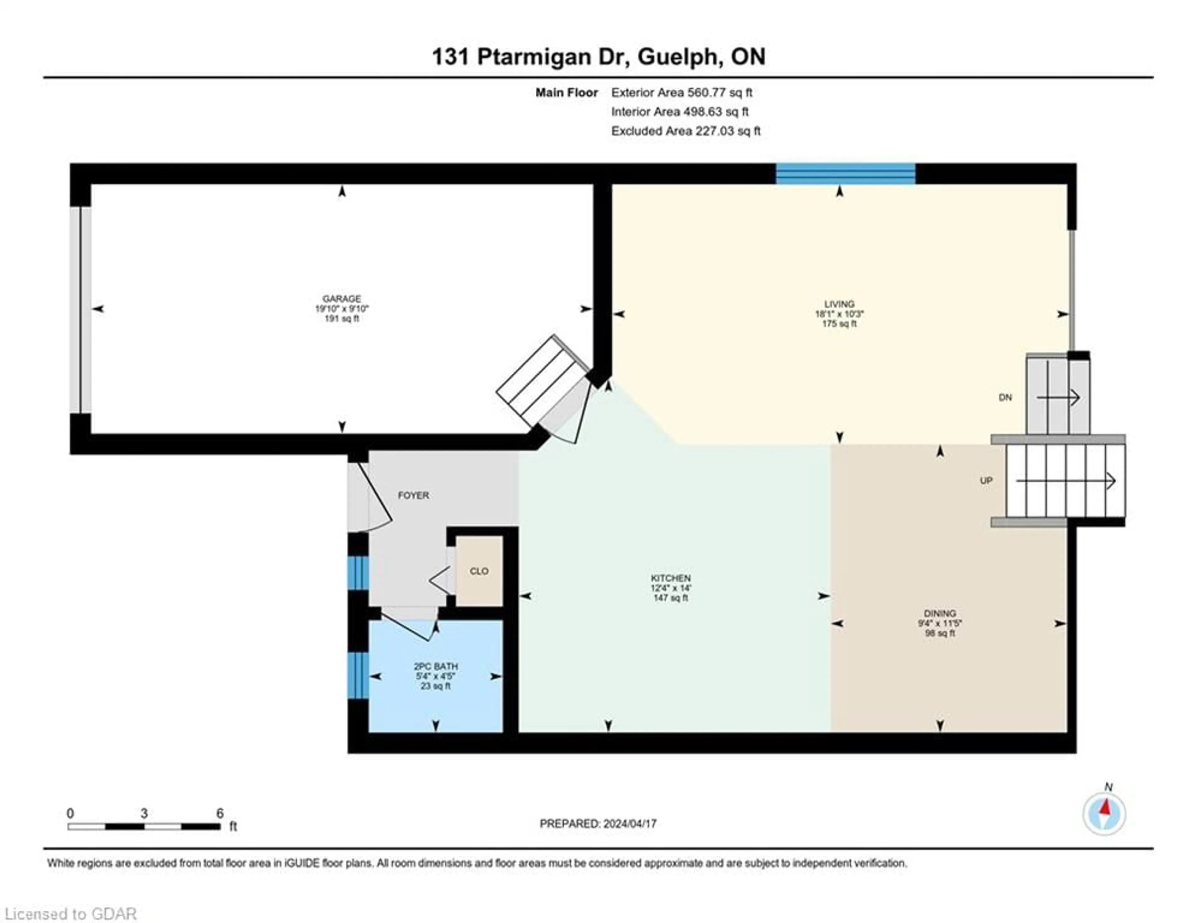Floor plan for 131 Ptarmigan Dr, Guelph Ontario N1C 1E9