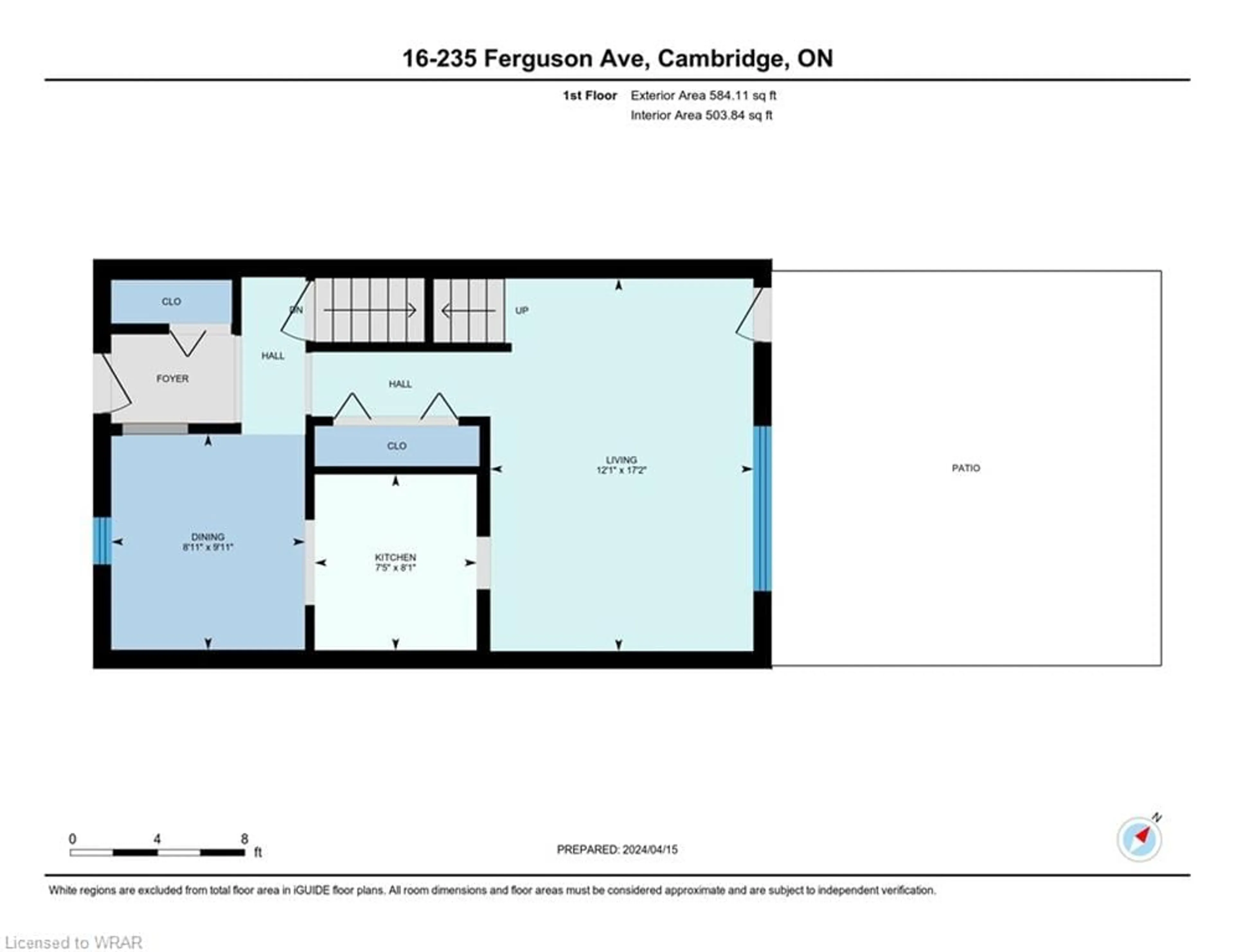 Floor plan for 235 Ferguson Ave #16, Cambridge Ontario N1R 6G1