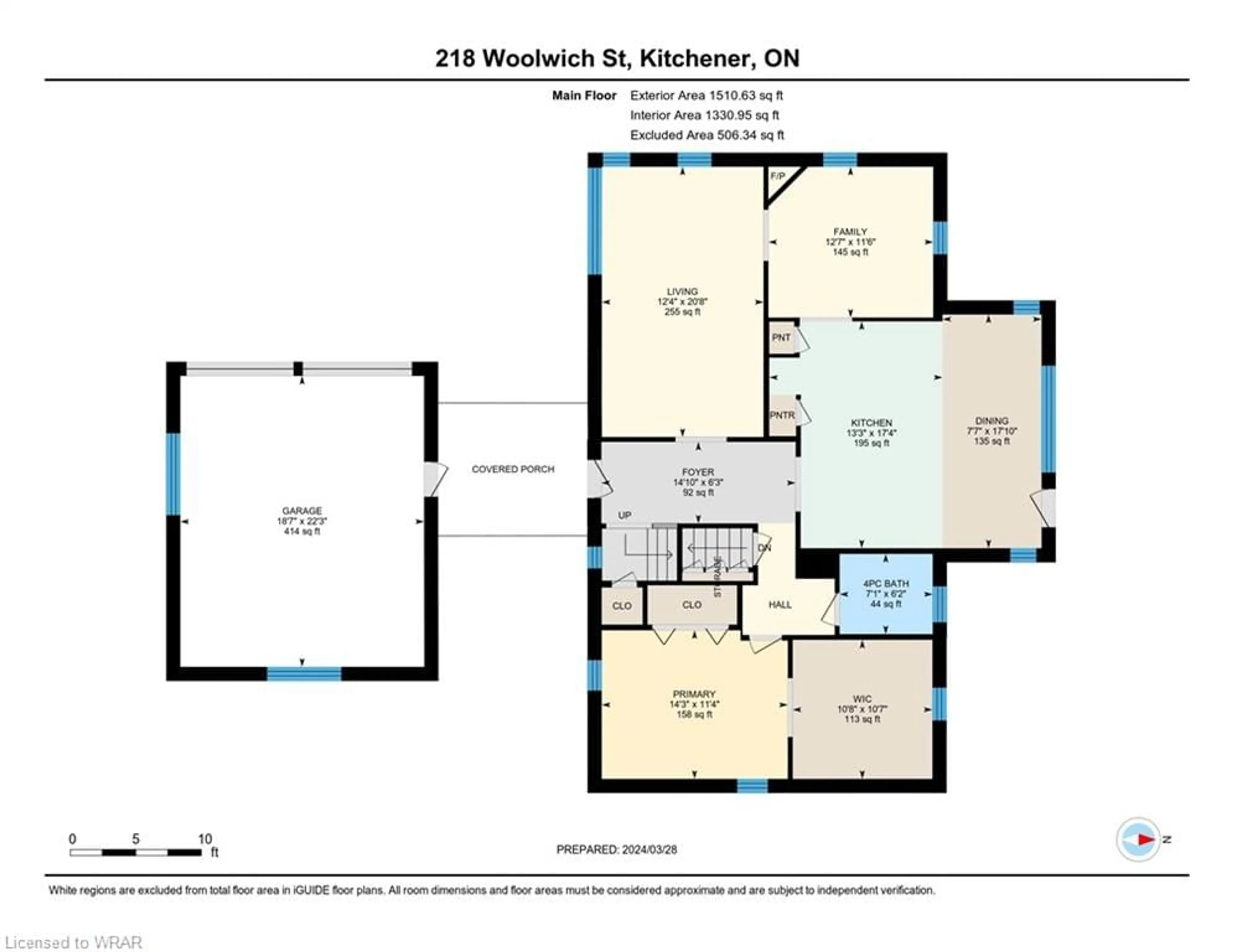 Floor plan for 218 Woolwich St, Kitchener Ontario N2K 1S7