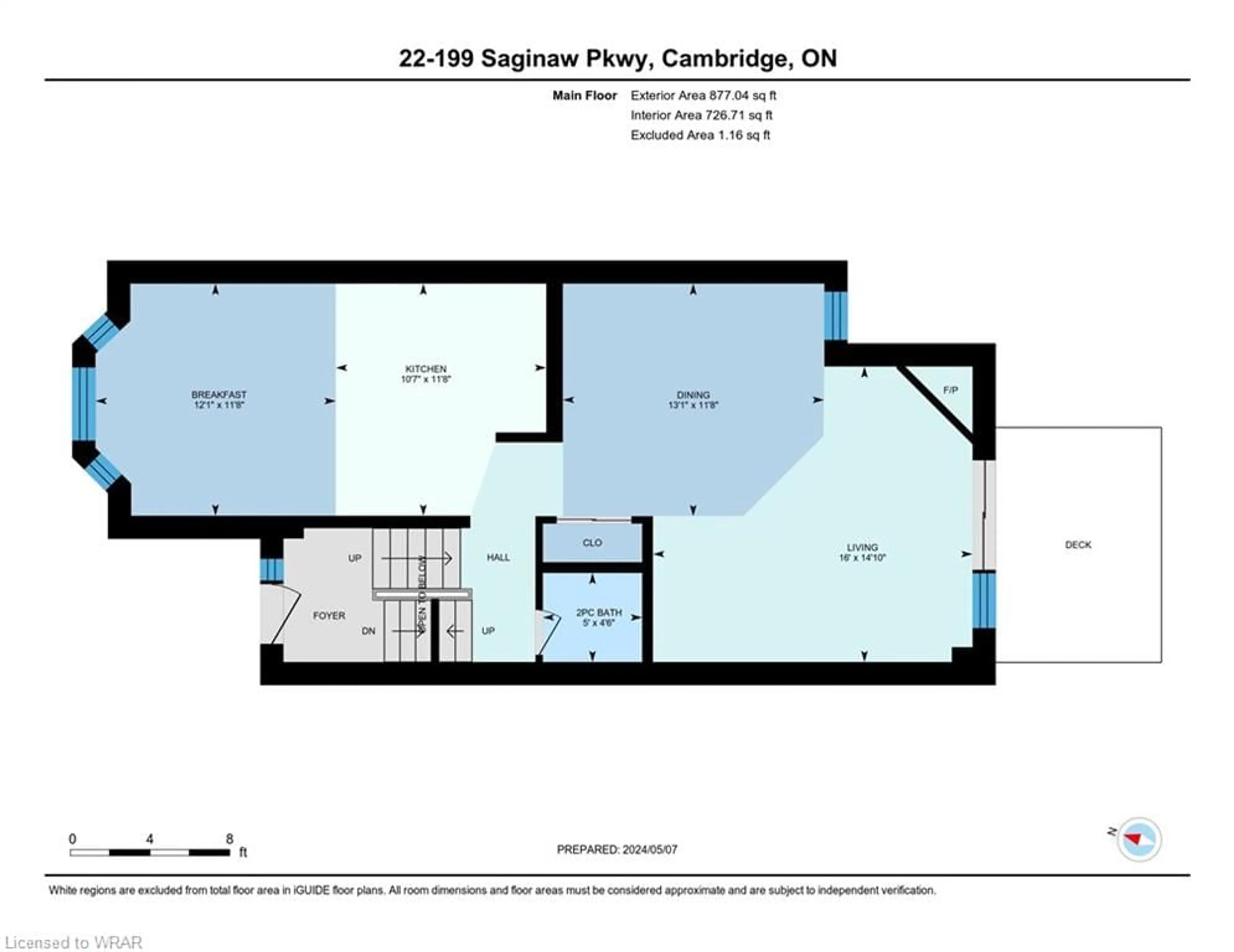 Floor plan for 199 Saginaw Pky #22, Cambridge Ontario N1T 1T9