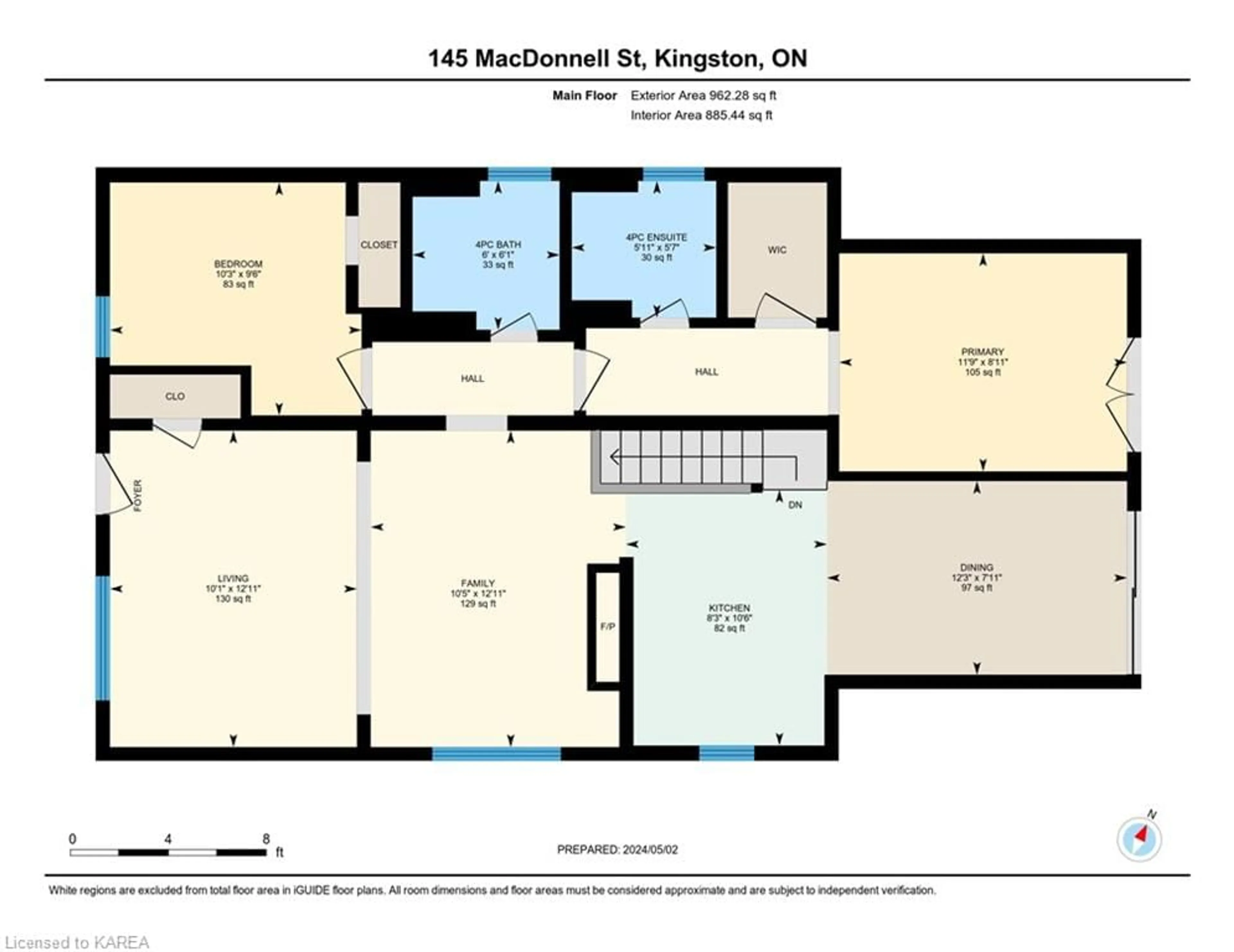 Floor plan for 145 Macdonnell St, Kingston Ontario K7L 4B9