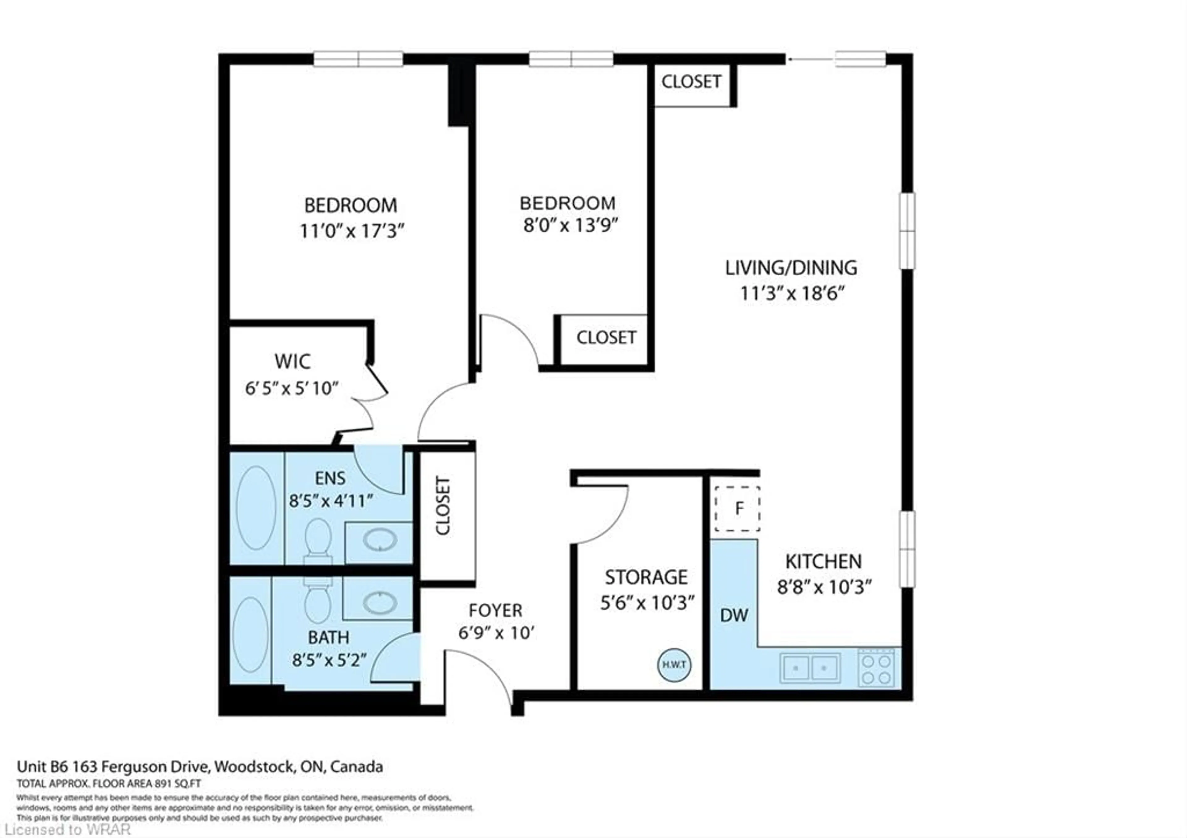 Floor plan for 163 Ferguson Dr #B6, Woodstock Ontario N4V 1B1