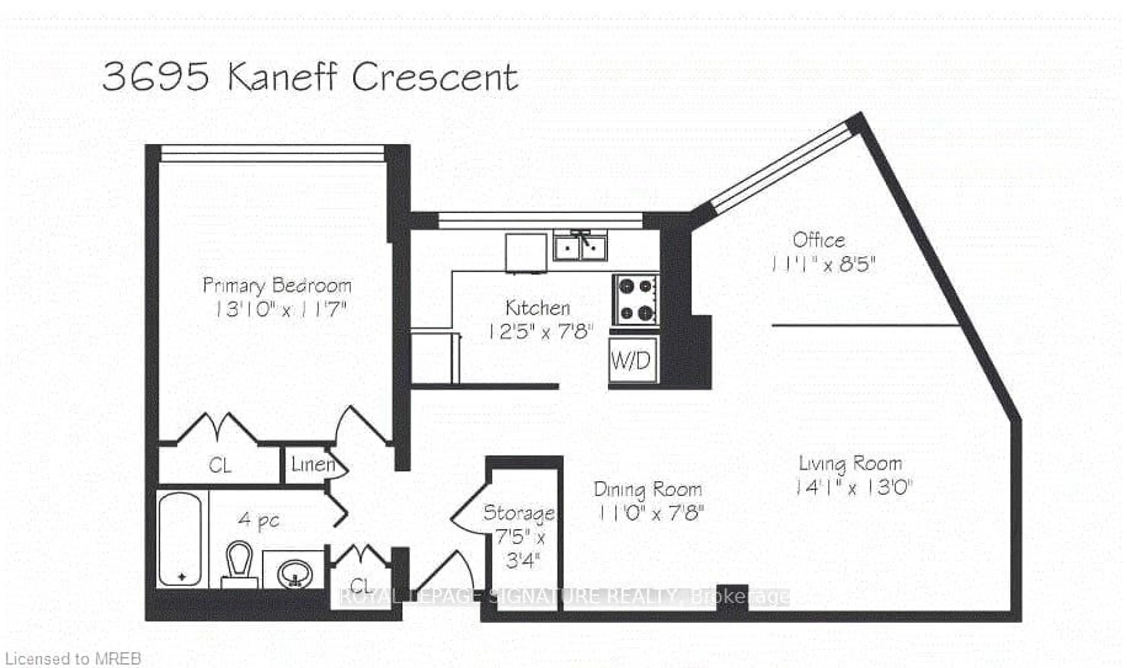 Floor plan for 3695 Kaneff Cres #1510, Mississauga Ontario L5A 4B6