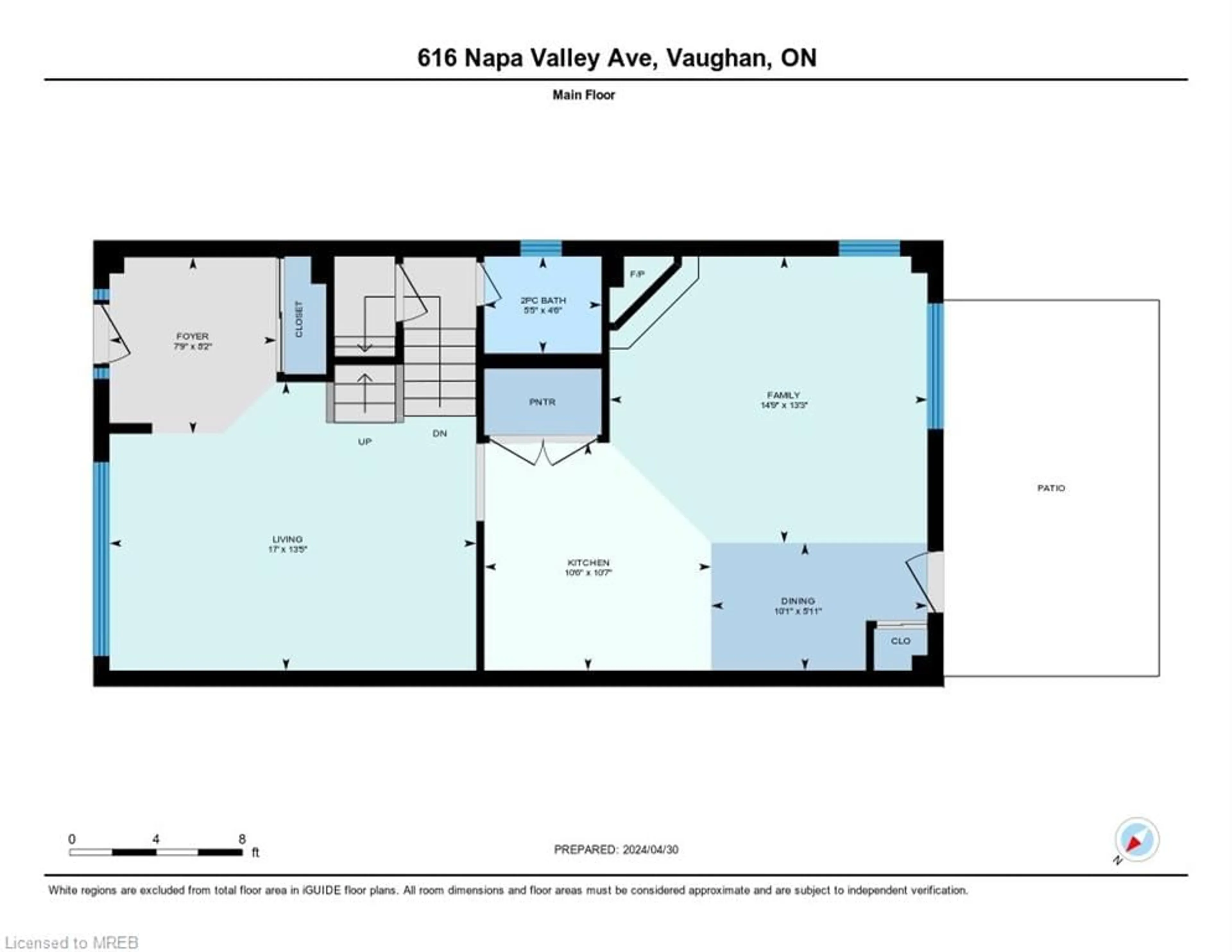 Floor plan for 616 Napa Valley Ave, Vaughan Ontario L4H 1R1