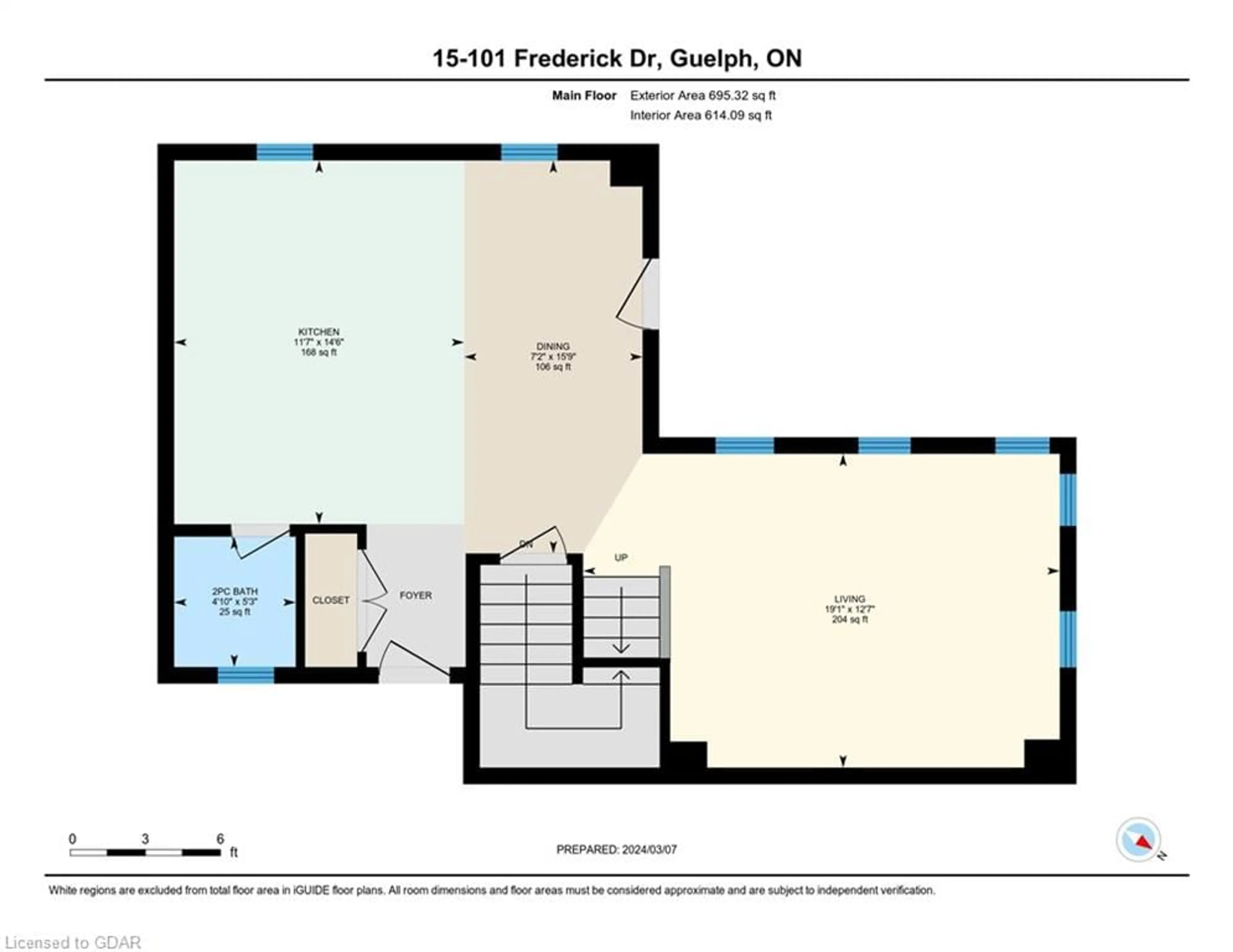 Floor plan for 101 Frederick Dr #15, Guelph Ontario N1L 0K7