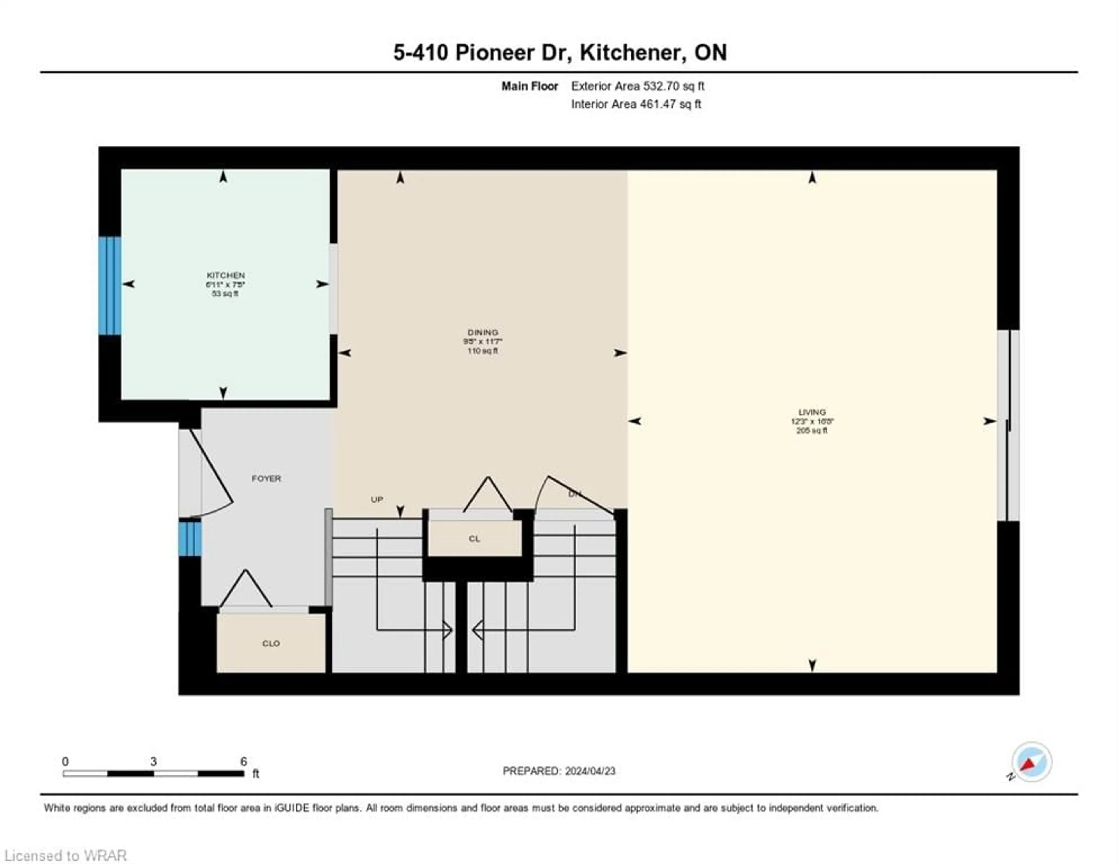 Floor plan for 410 Pioneer Dr #5, Kitchener Ontario N2P 1H6