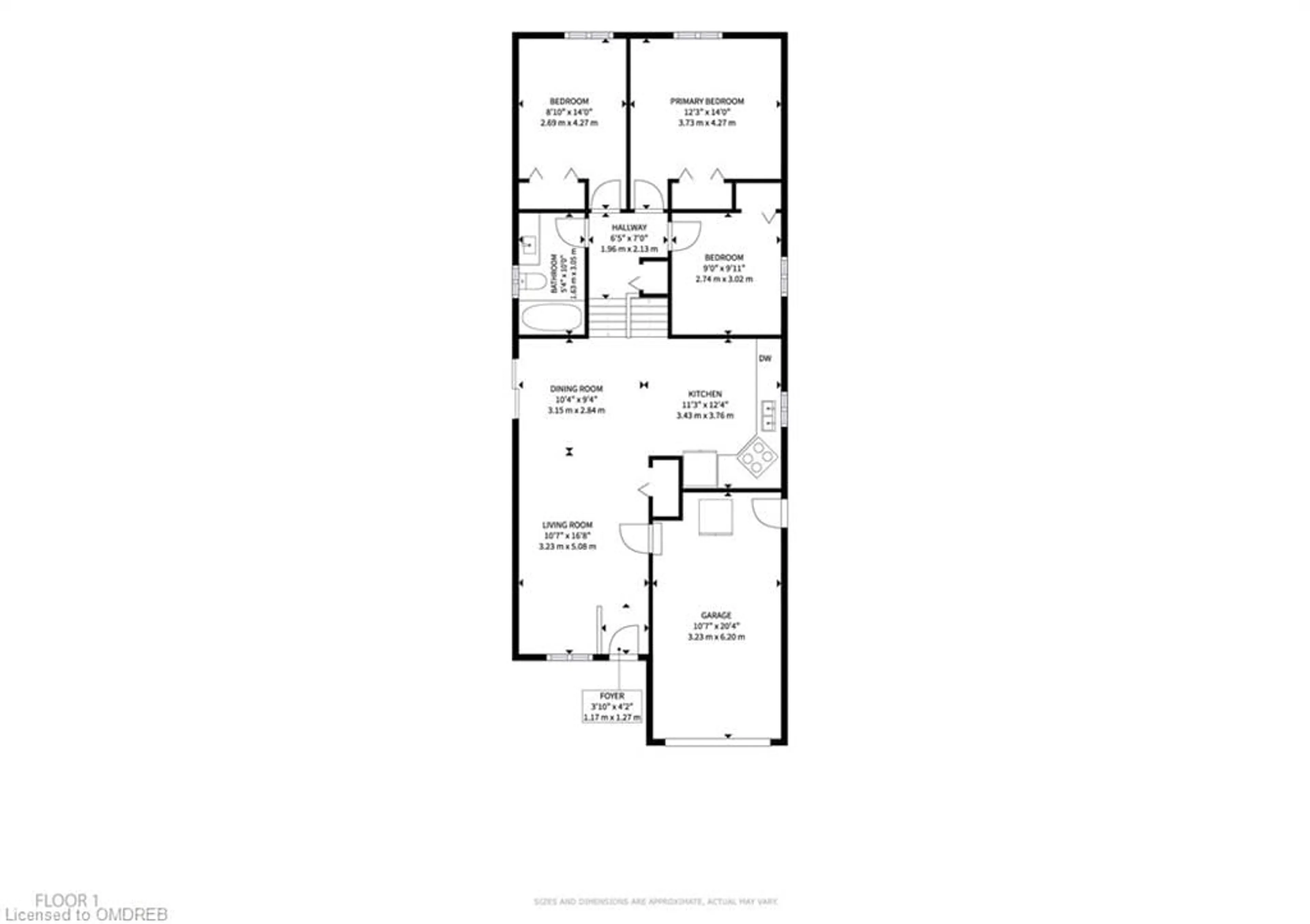 Floor plan for 1 Jennifer Cres, St. Catharines Ontario L2M 7Y9