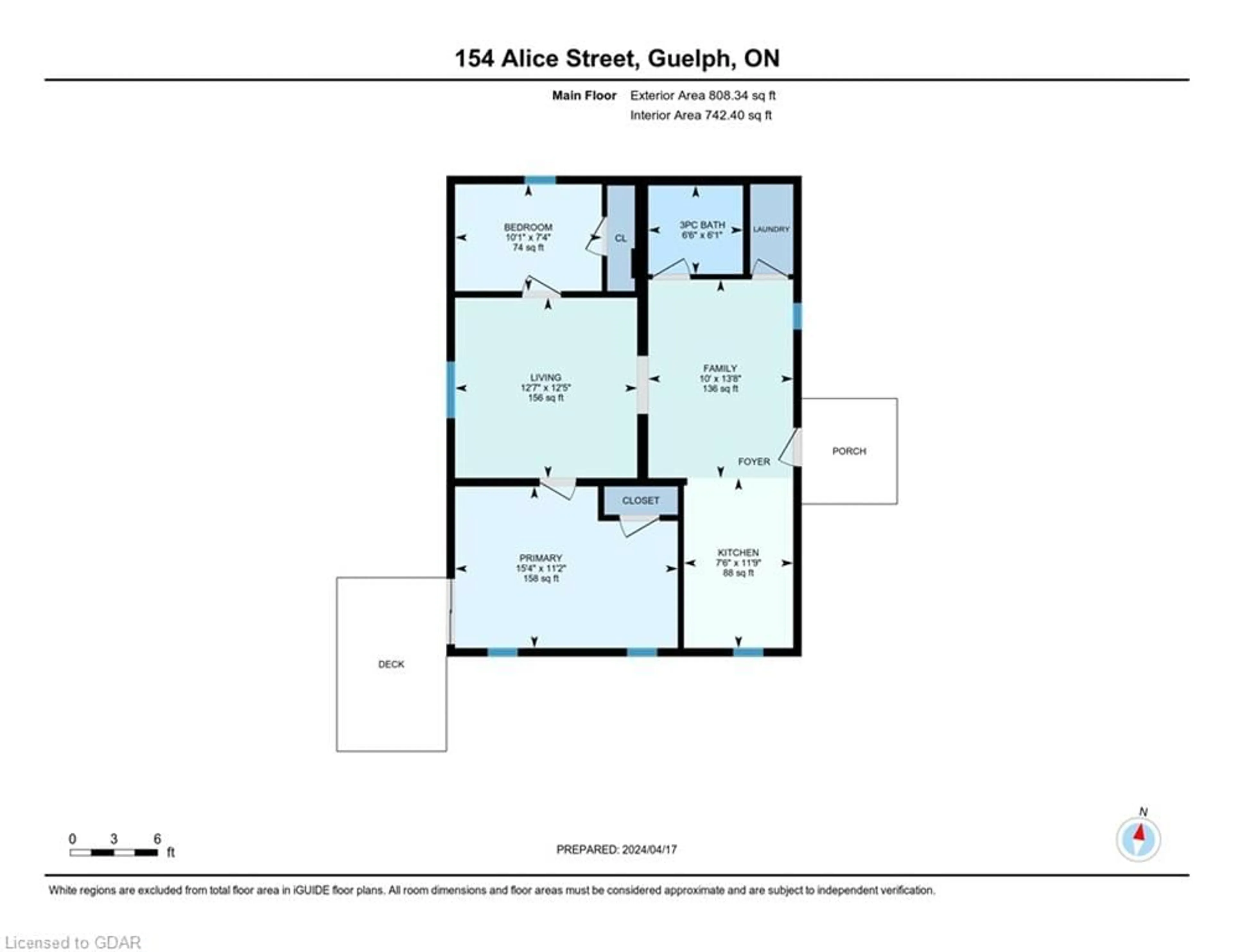 Floor plan for 154 Alice St, Guelph Ontario N1E 3A1