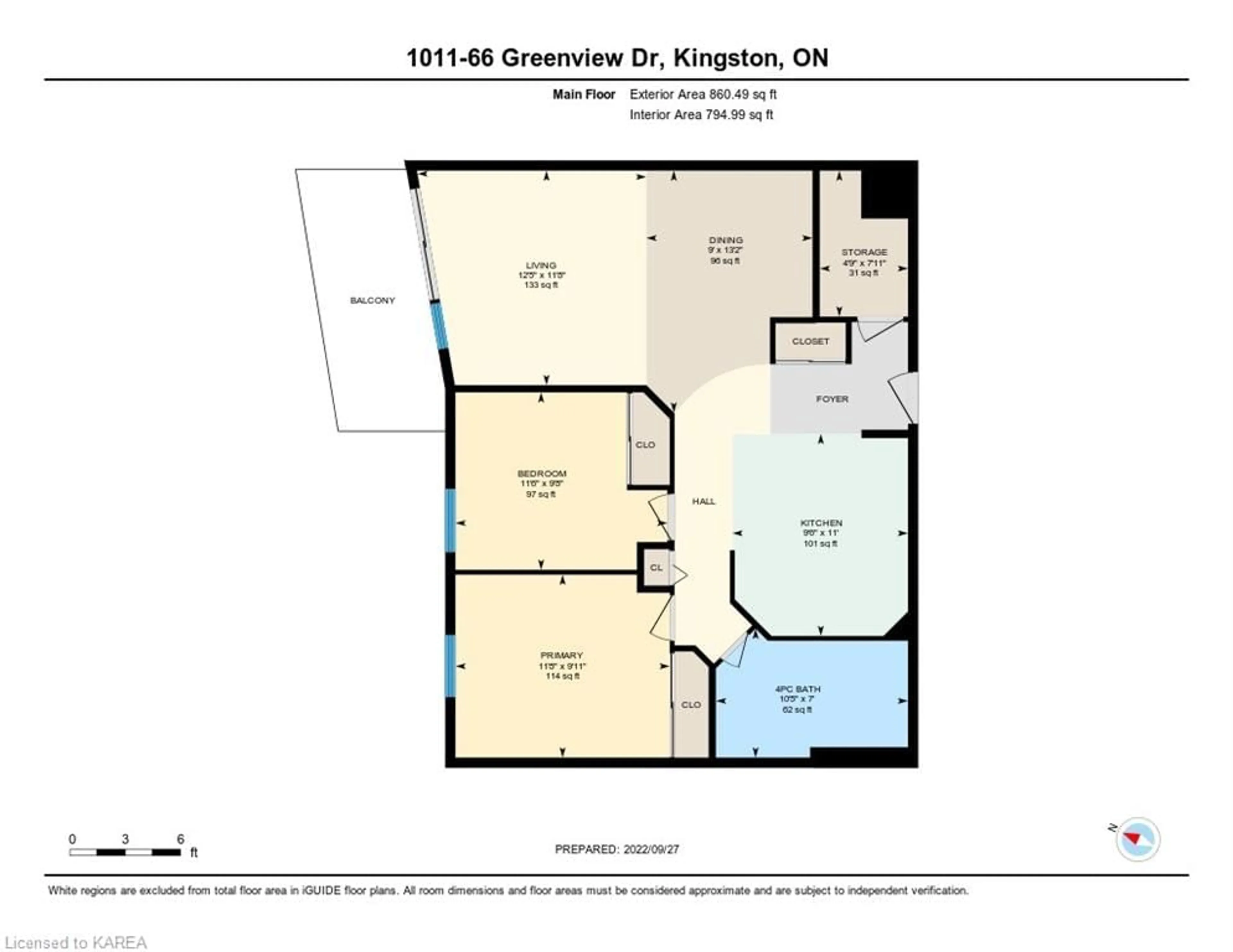 Floor plan for 66 Greenview Dr #1011, Kingston Ontario K7M 7C5