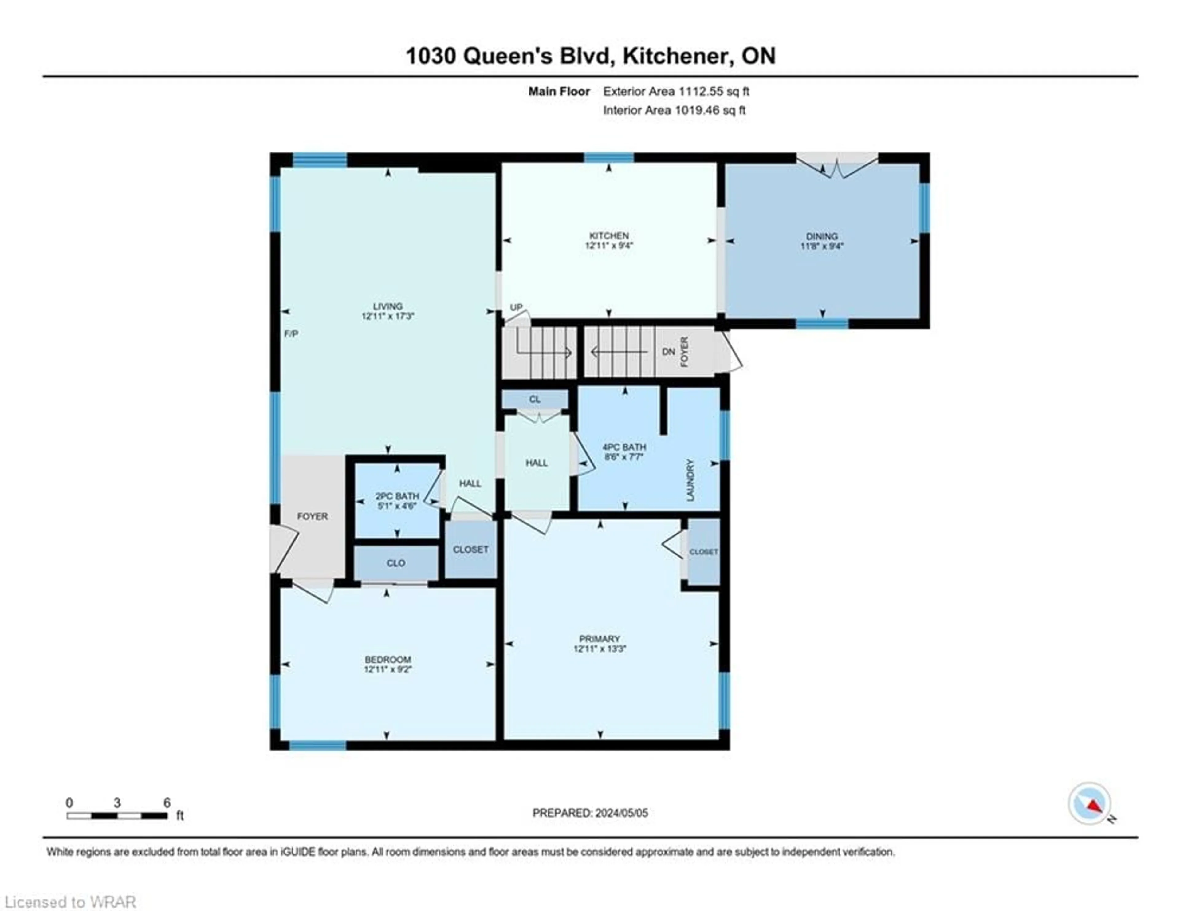 Floor plan for 1030 Queens Blvd, Kitchener Ontario N2M 1B7