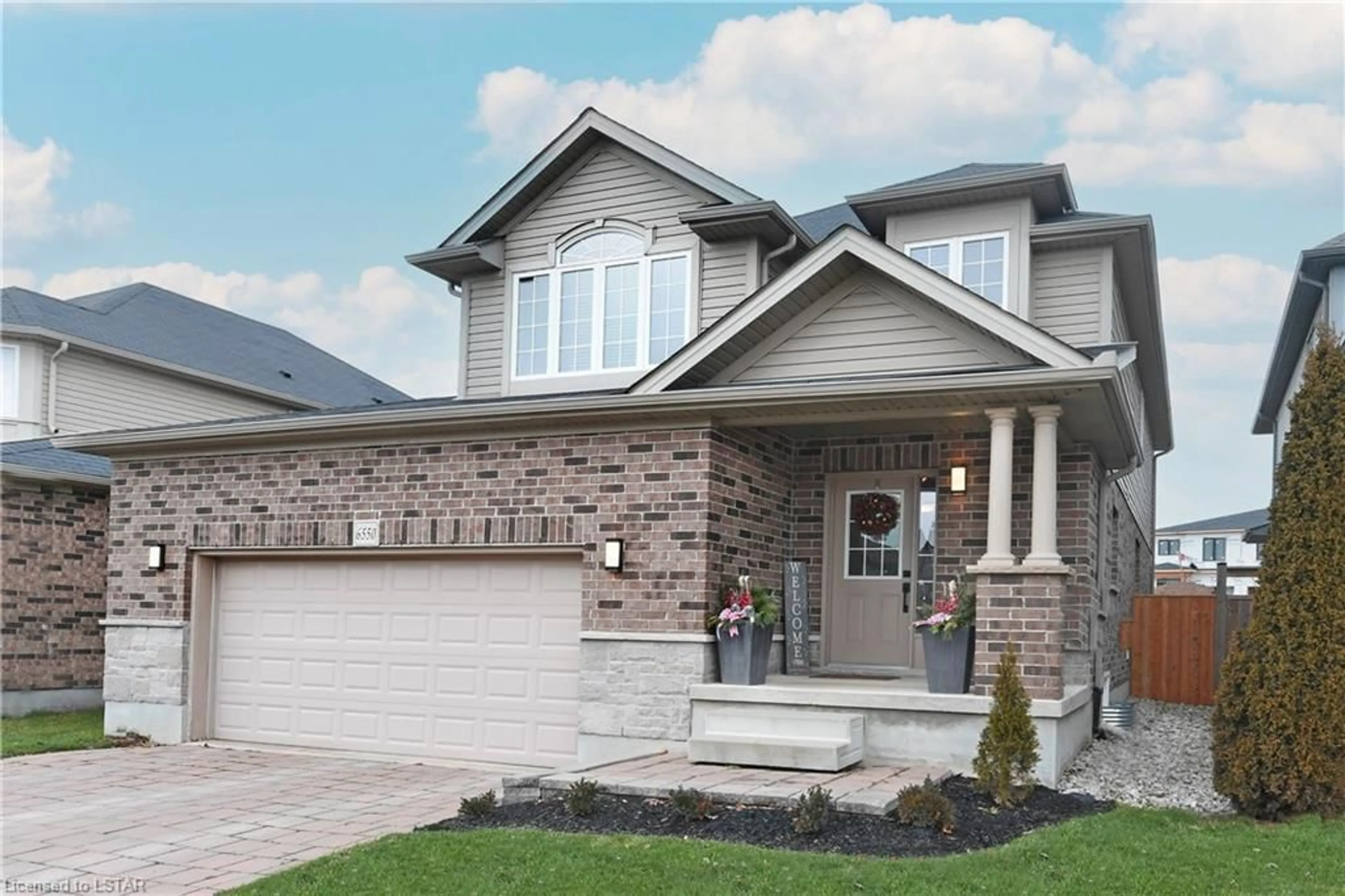 Home with brick exterior material for 6550 Raleigh Blvd, London Ontario N6P 0B9