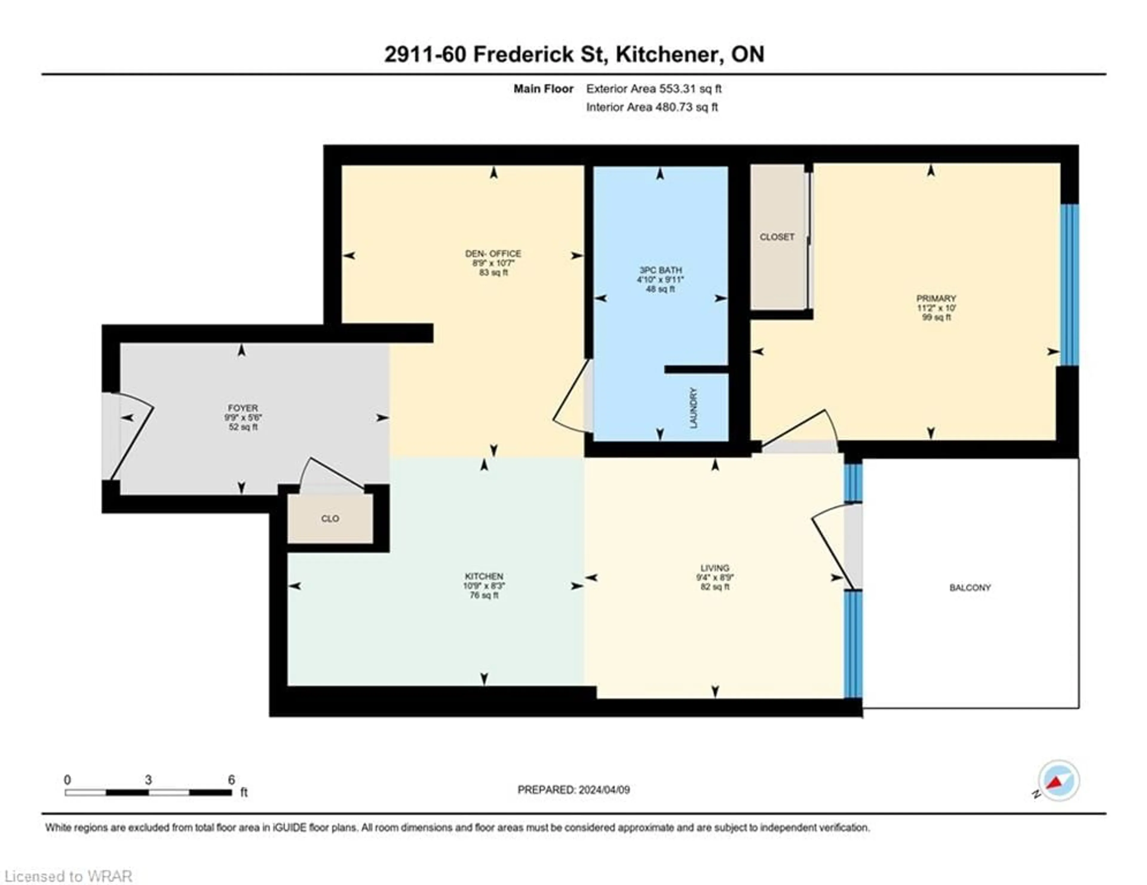 Floor plan for 60 Frederick St St #2911, Kitchener Ontario N2H 0C7