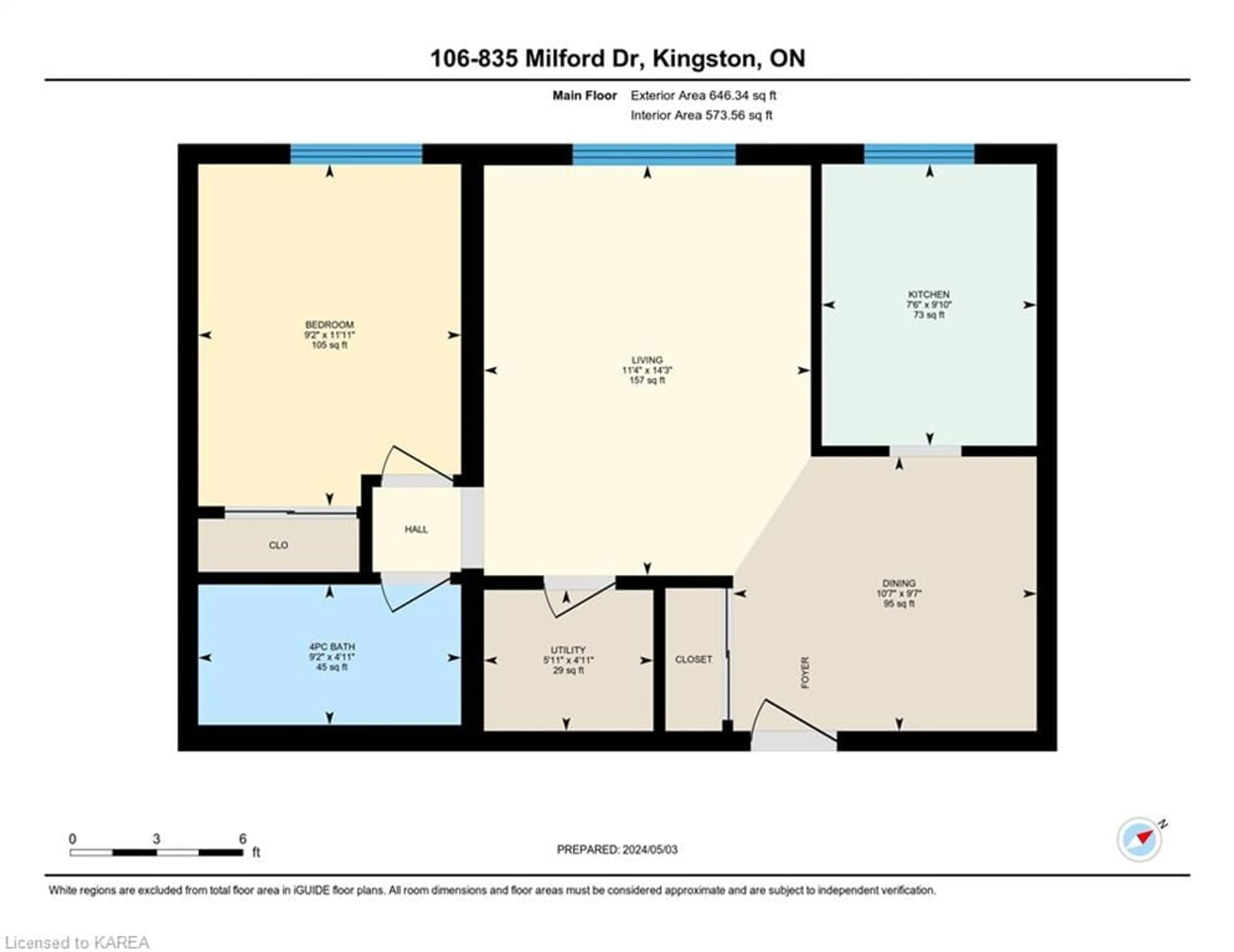 Floor plan for 835 Milford Dr #106, Kingston Ontario K7P 1A7