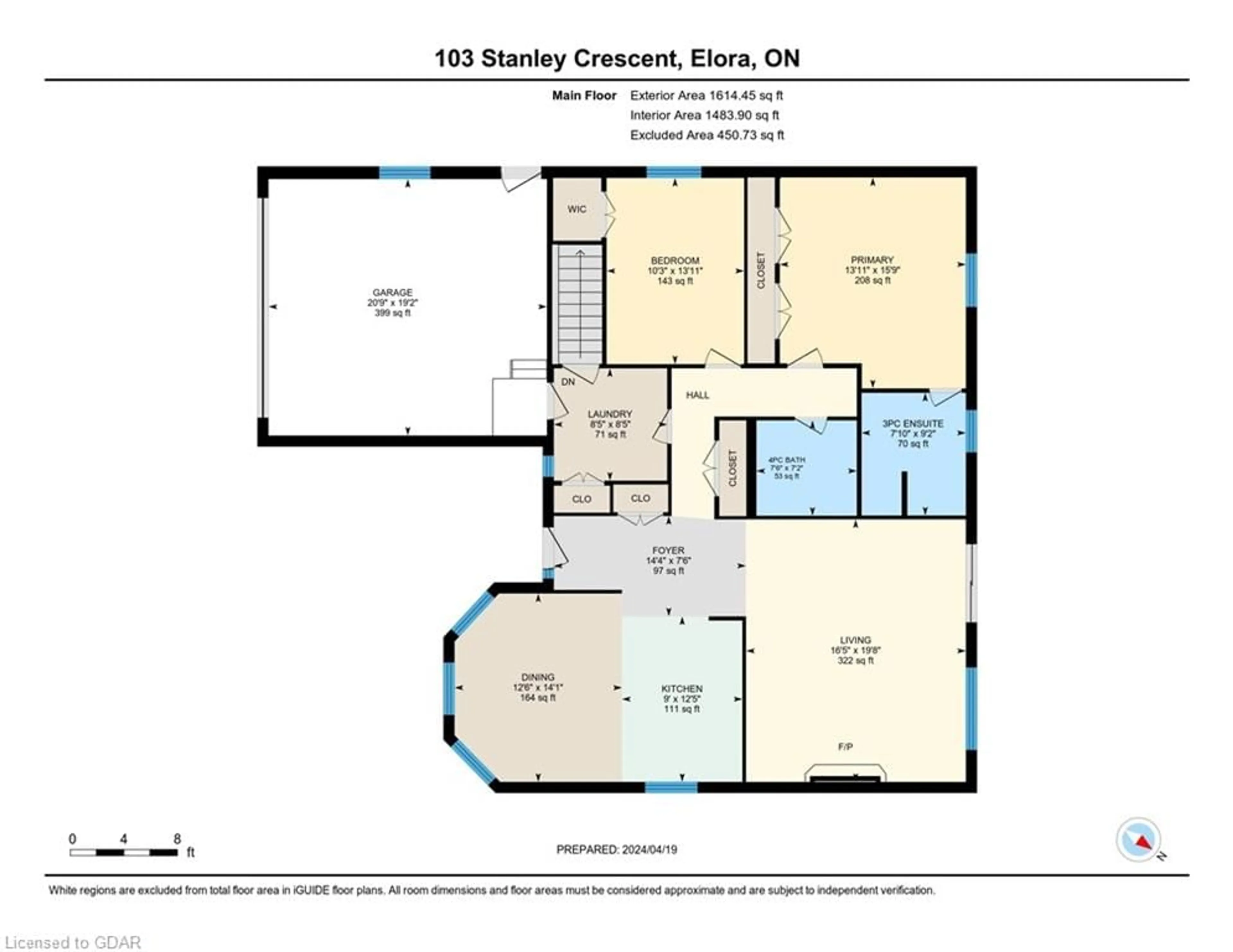 Floor plan for 103 Stanley Cres, Elora Ontario N0B 1S0