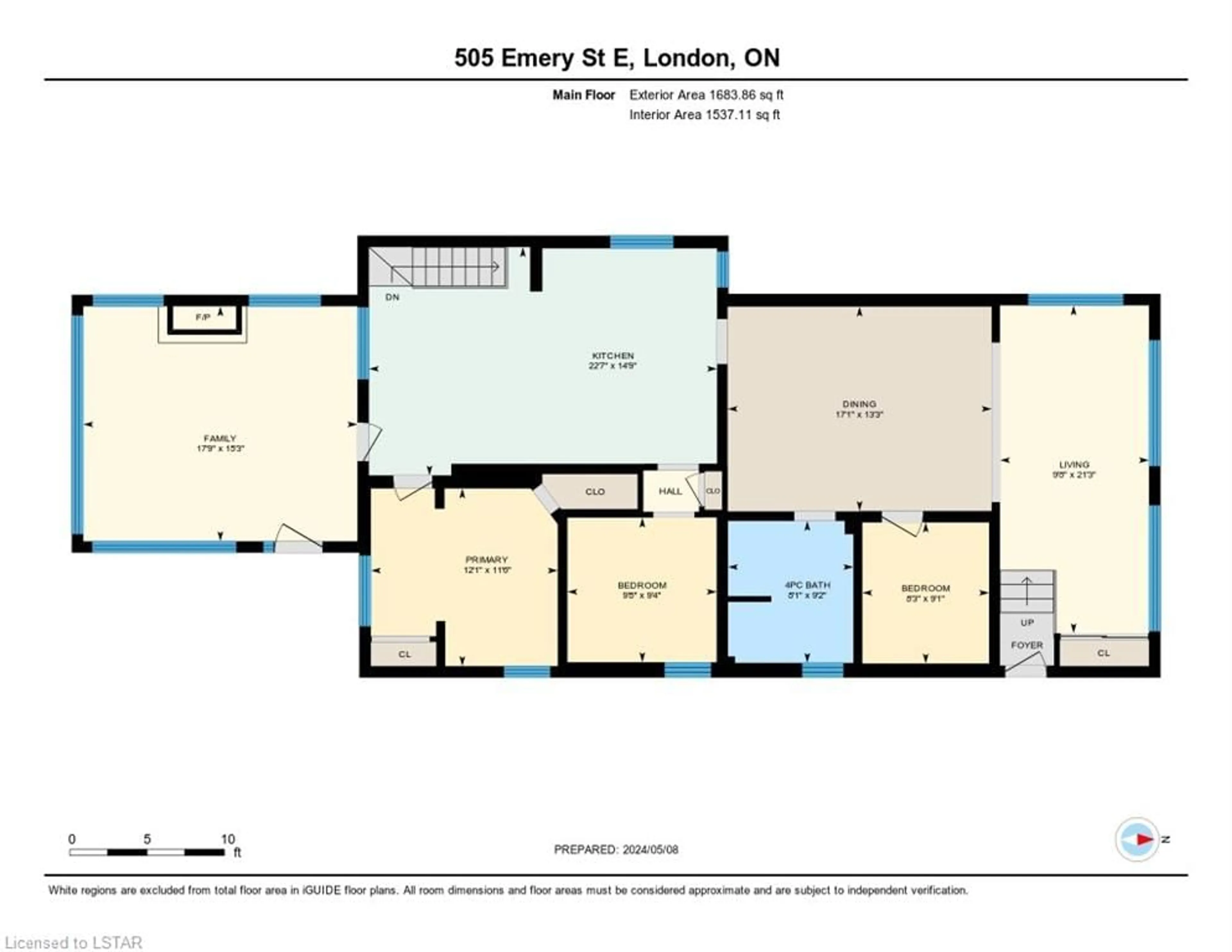 Floor plan for 505 Emery St, London Ontario N6C 2E9