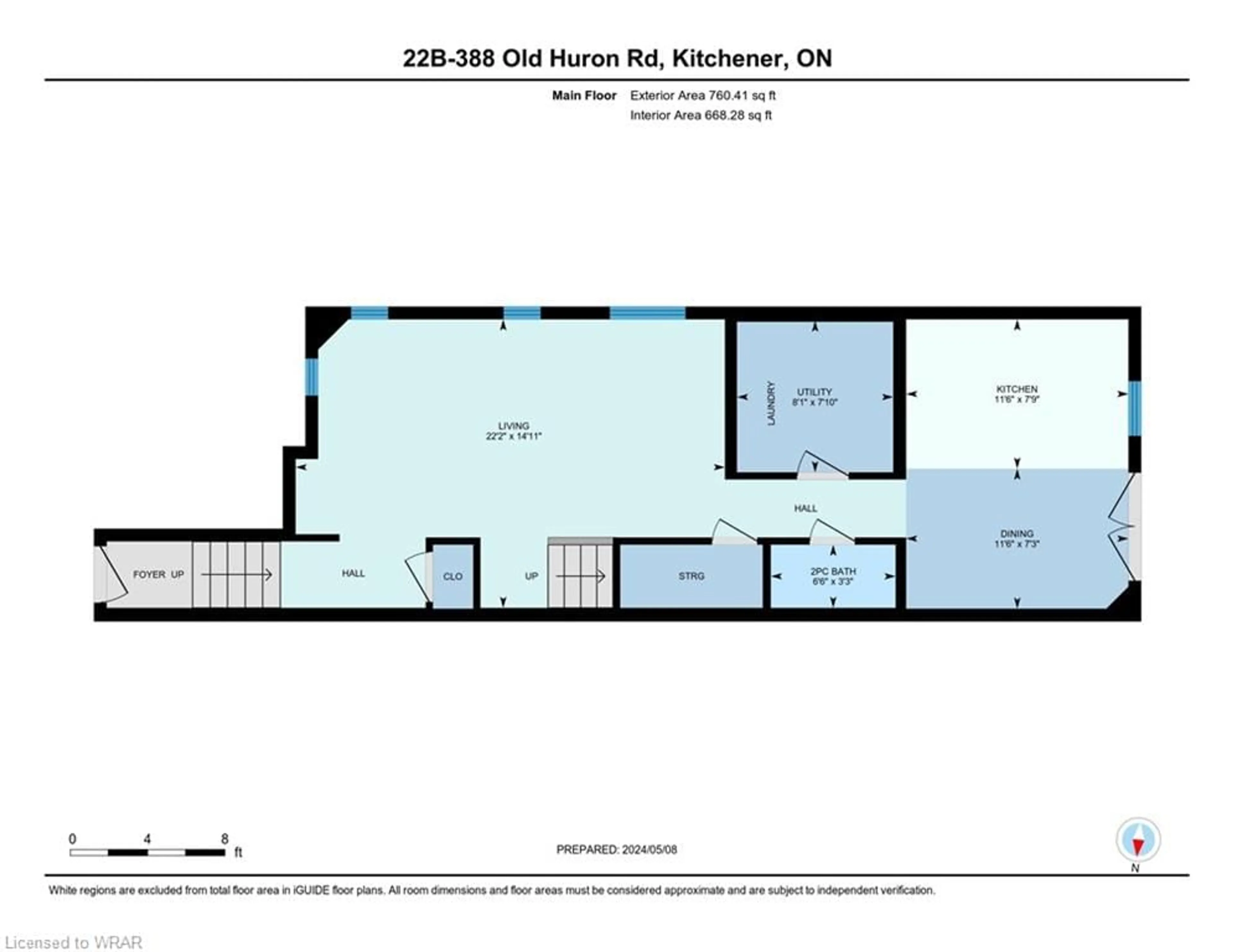 Floor plan for 388 Old Huron Rd #22B, Kitchener Ontario N2R 0J6