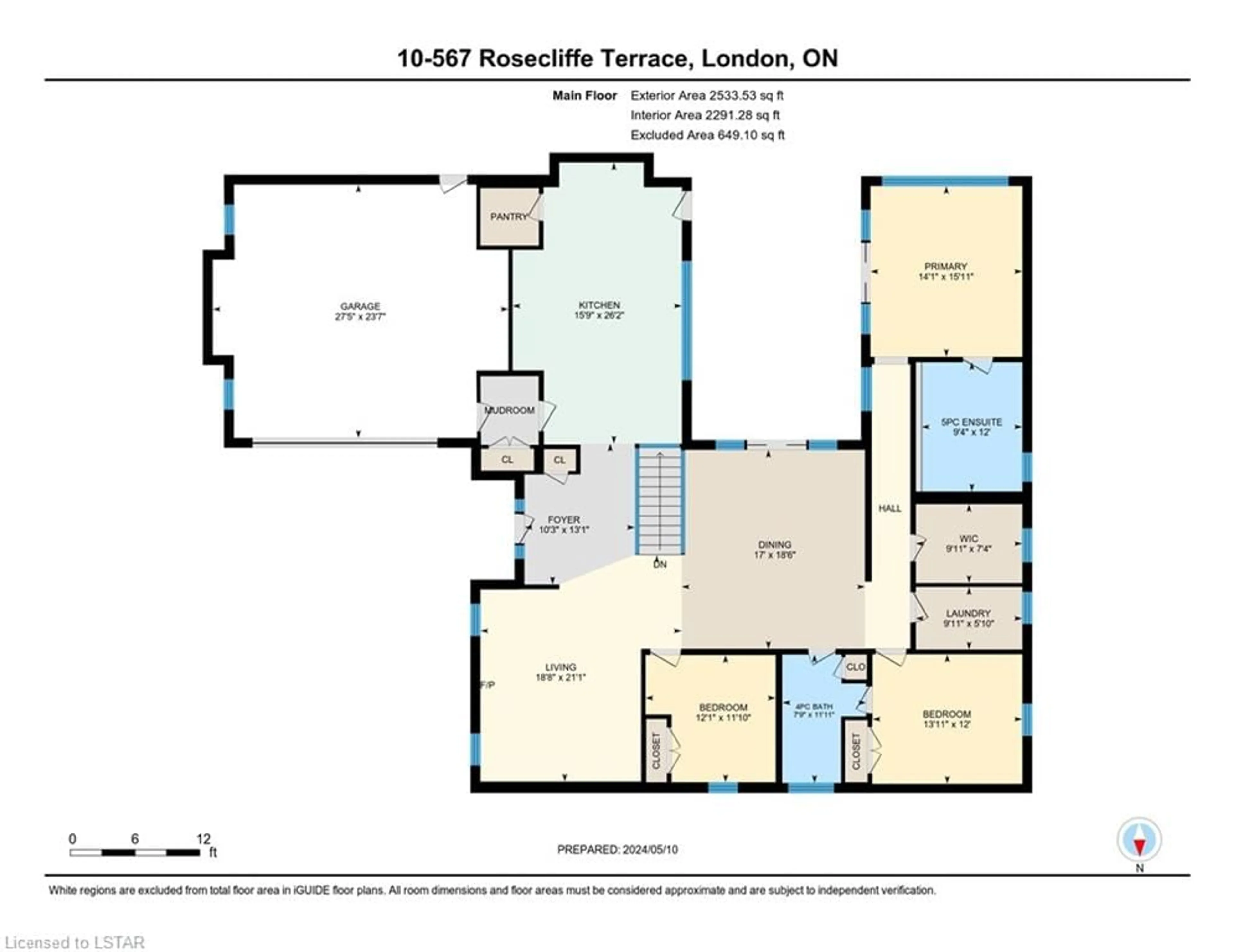 Floor plan for 567 Rosecliffe Terr #10, London Ontario N6K 0E2
