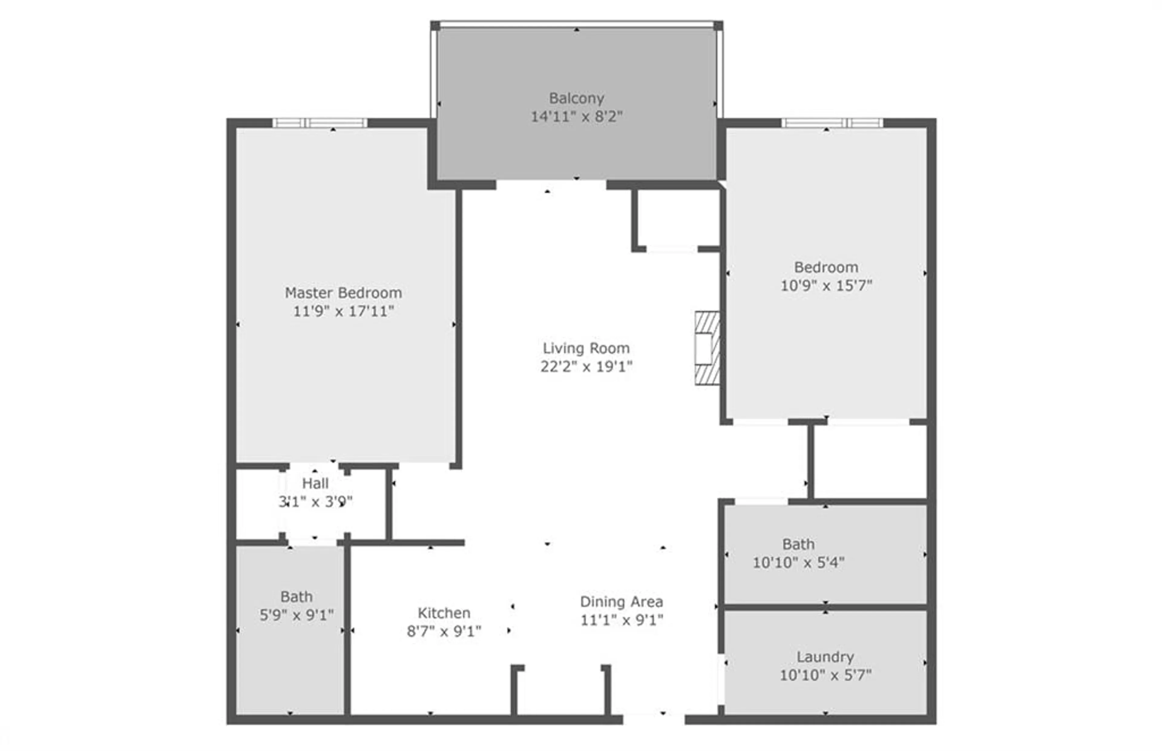 Floor plan for 302 Essa Rd #308, Barrie Ontario L9J 0H3