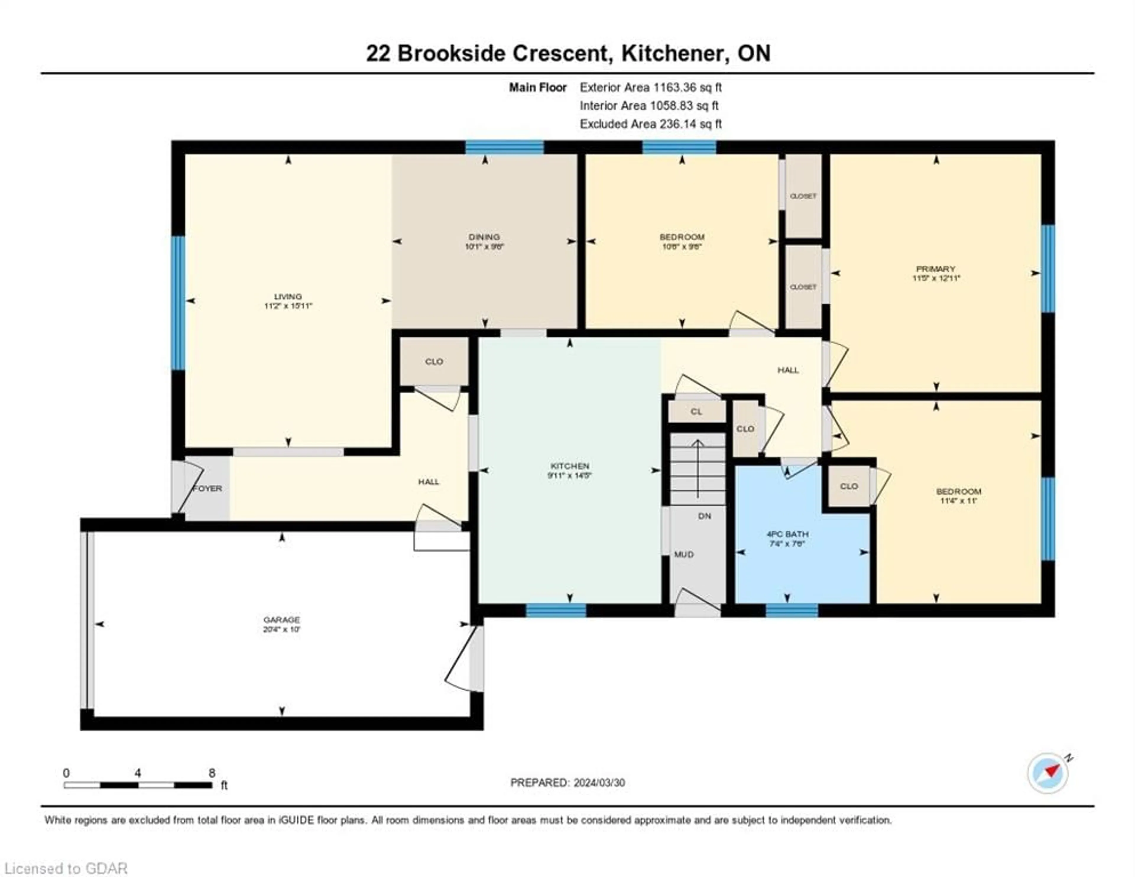 Floor plan for 22 Brookside Cres, Kitchener Ontario N2N 1H1