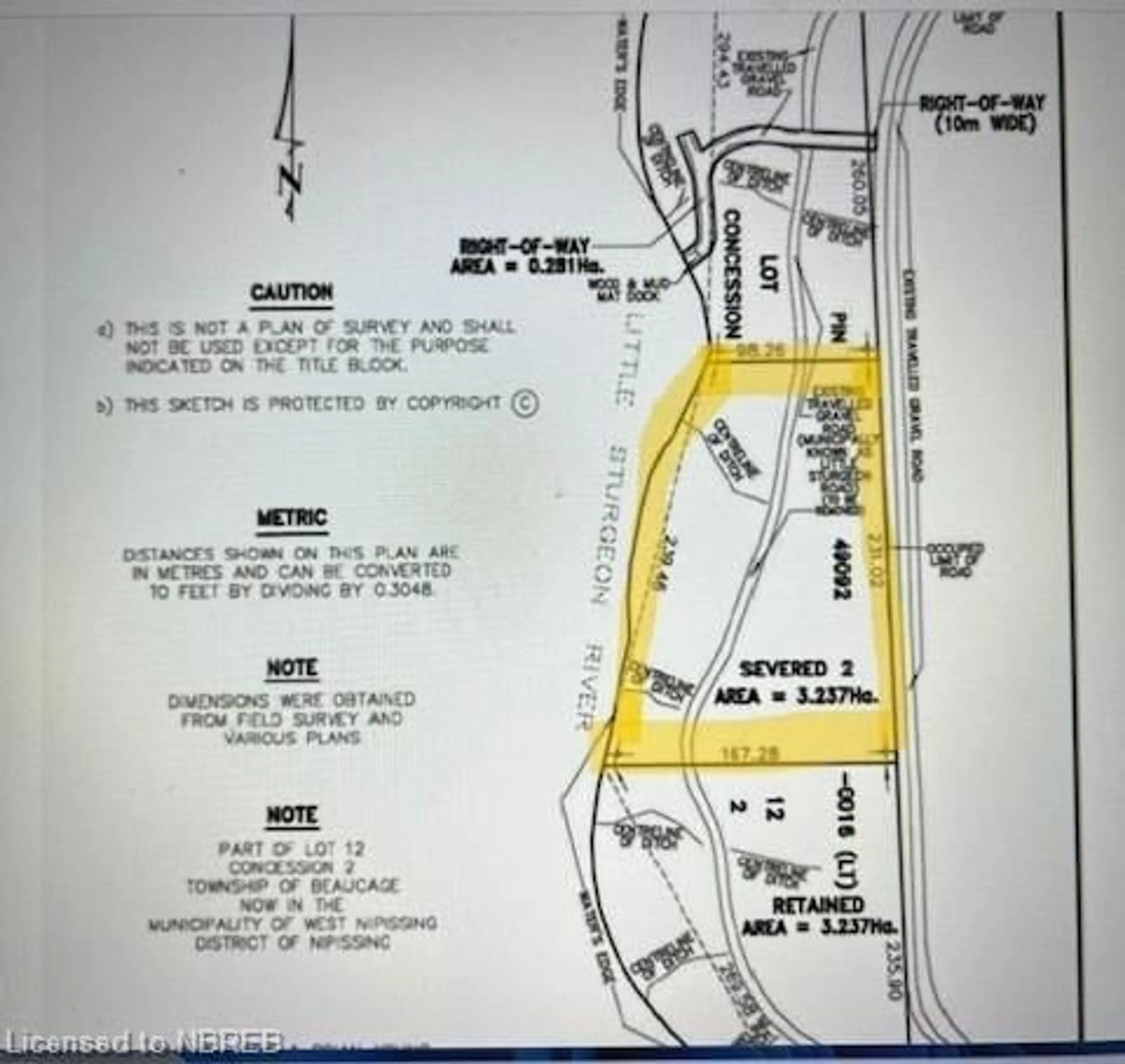 Picture of a map for PT LT 12 Little Sturgeon Rd, West Nipissing Ontario P1B 8G5