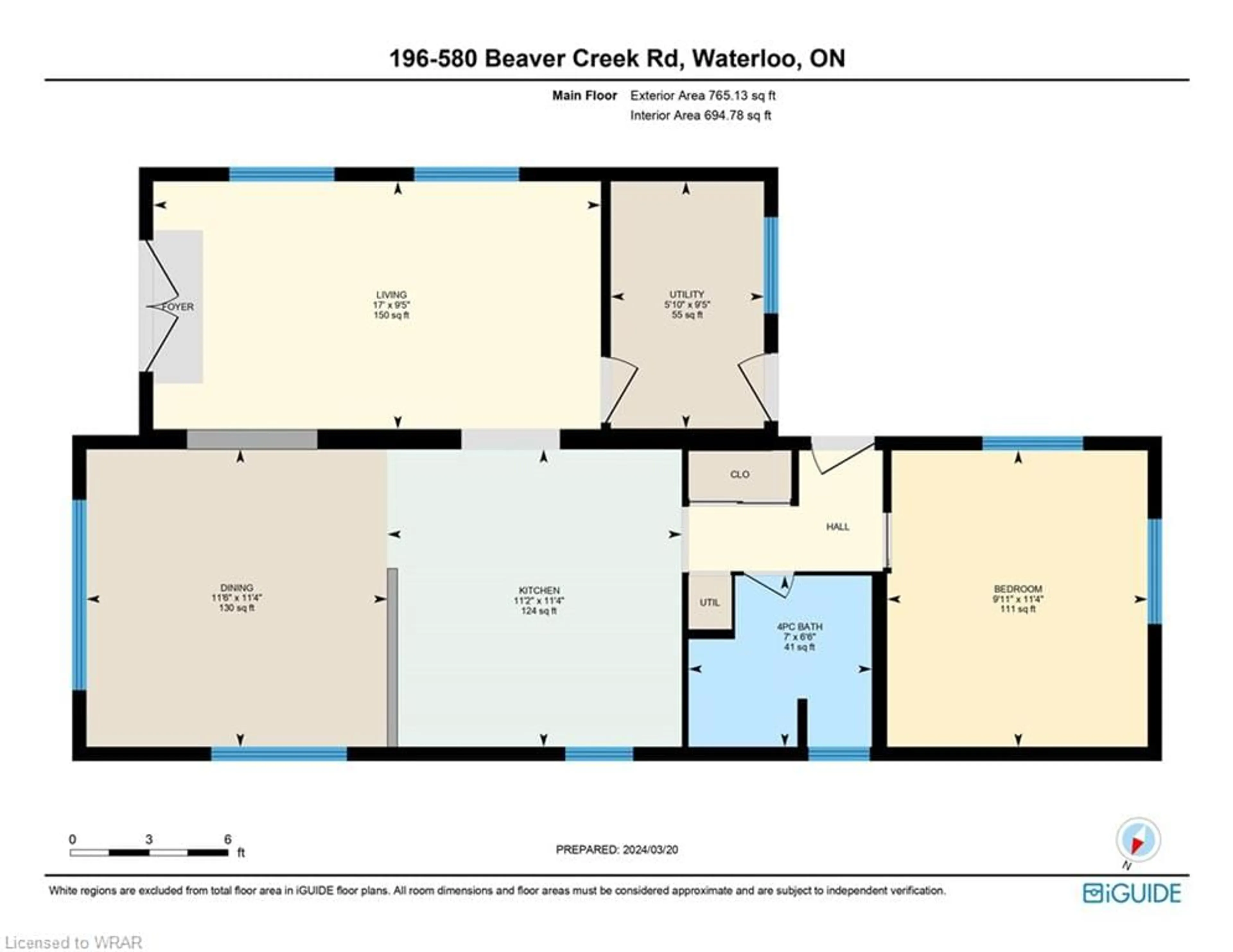 Floor plan for 580 Beaver Creek Rd #196, Waterloo Ontario N2J 3Z4