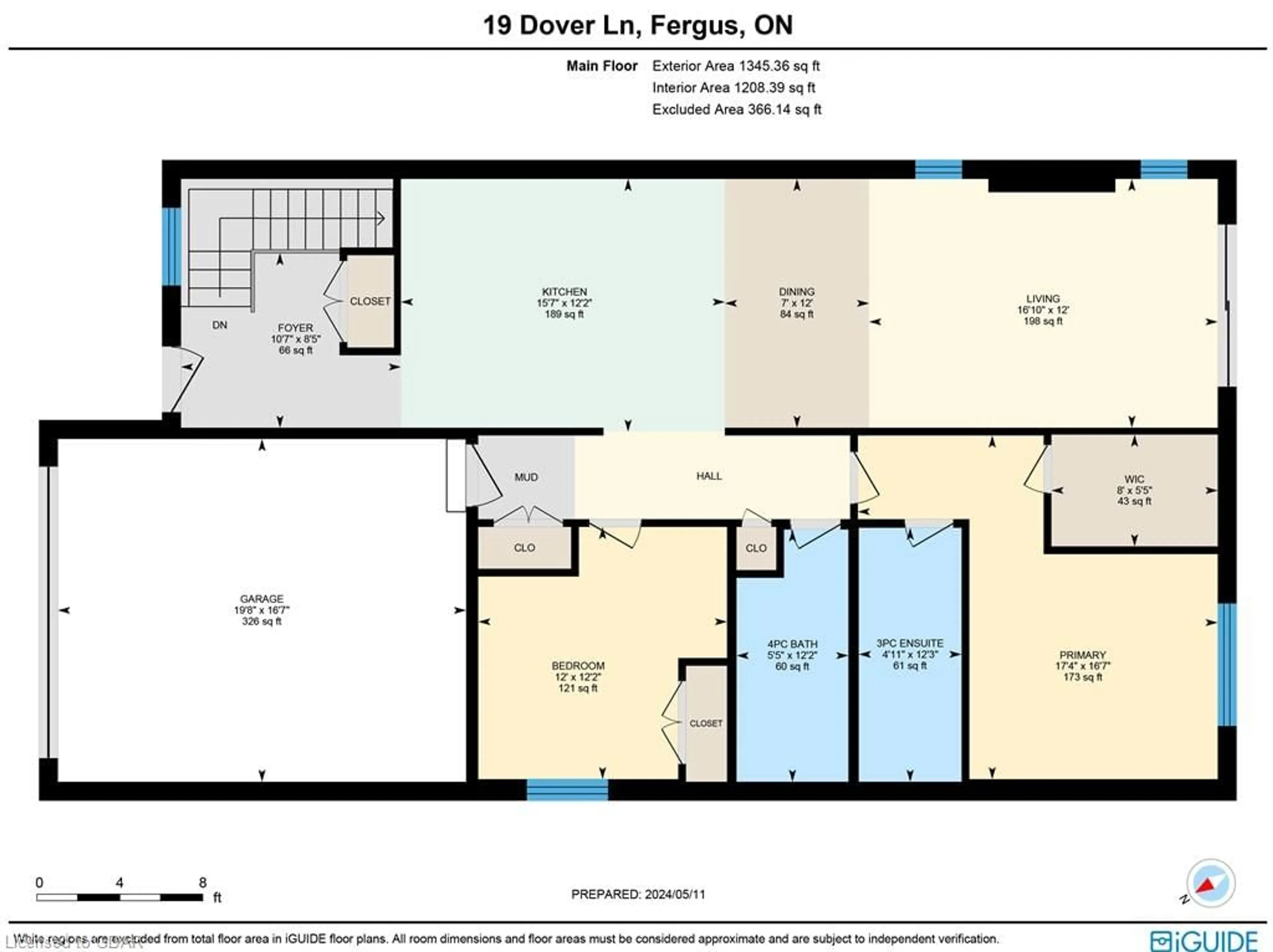 Floor plan for 19 Dover Lane, Fergus Ontario N1M 0E6