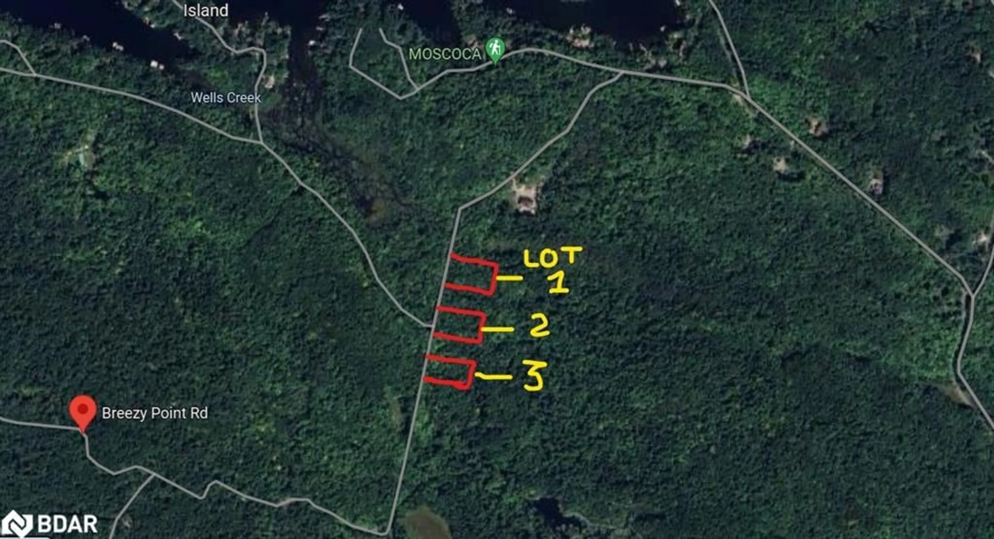Picture of a map for LOT 1 Breezy Point Rd, Port Carling Ontario P1P 1R2