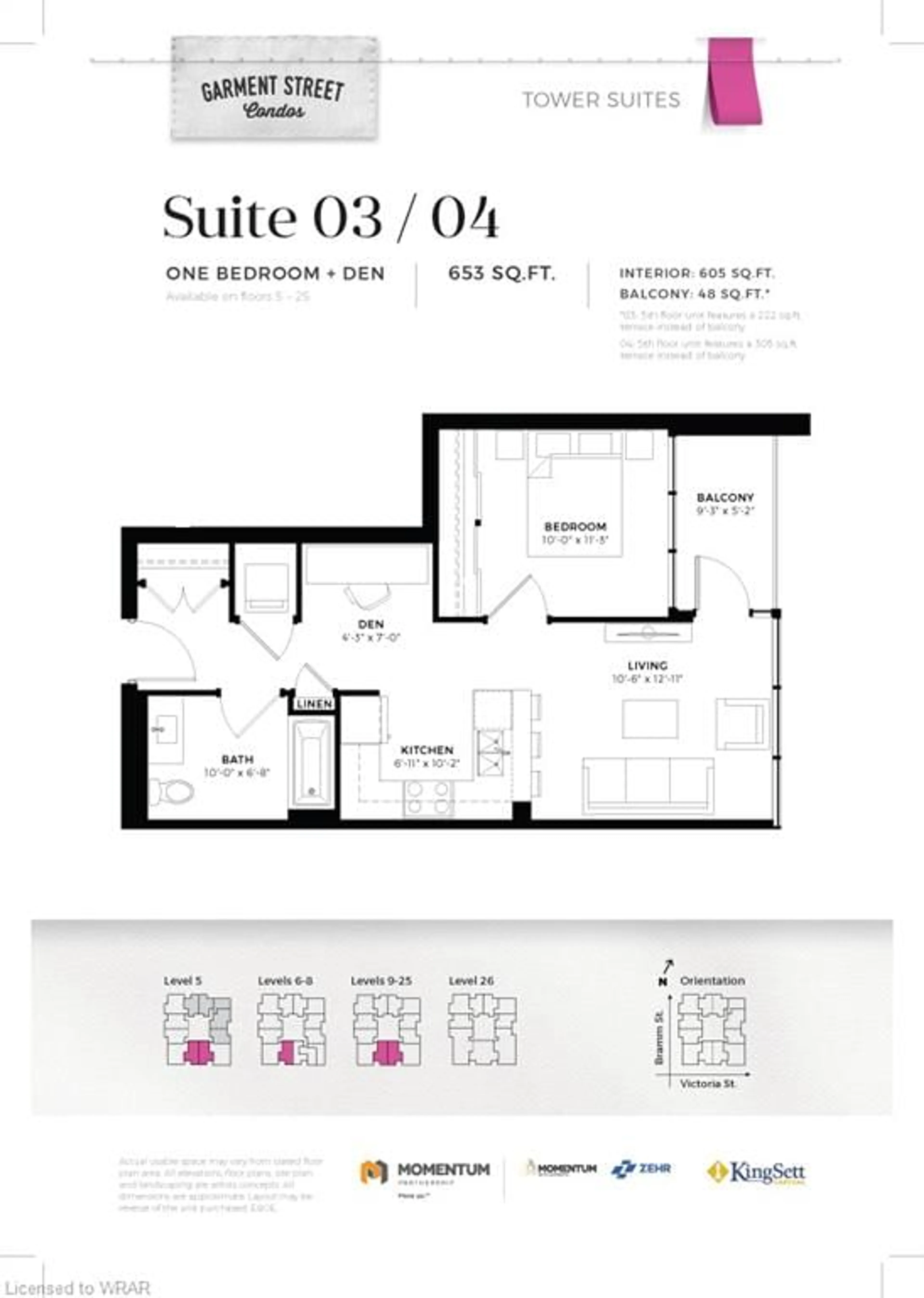 Floor plan for 108 Garment St #1104, Kitchener Ontario N2G 3B2