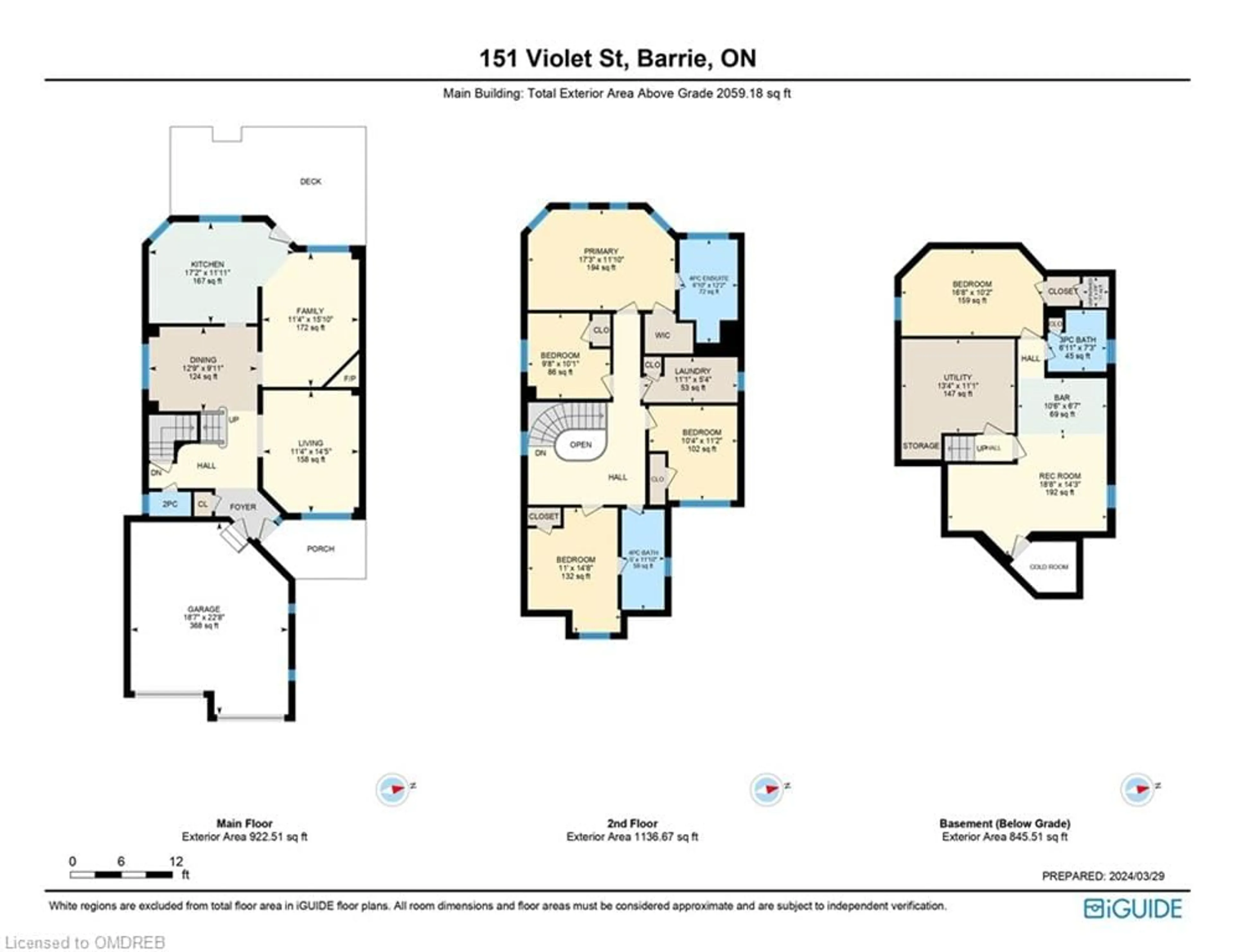 Floor plan for 151 Violet St, Barrie Ontario L4N 9M6