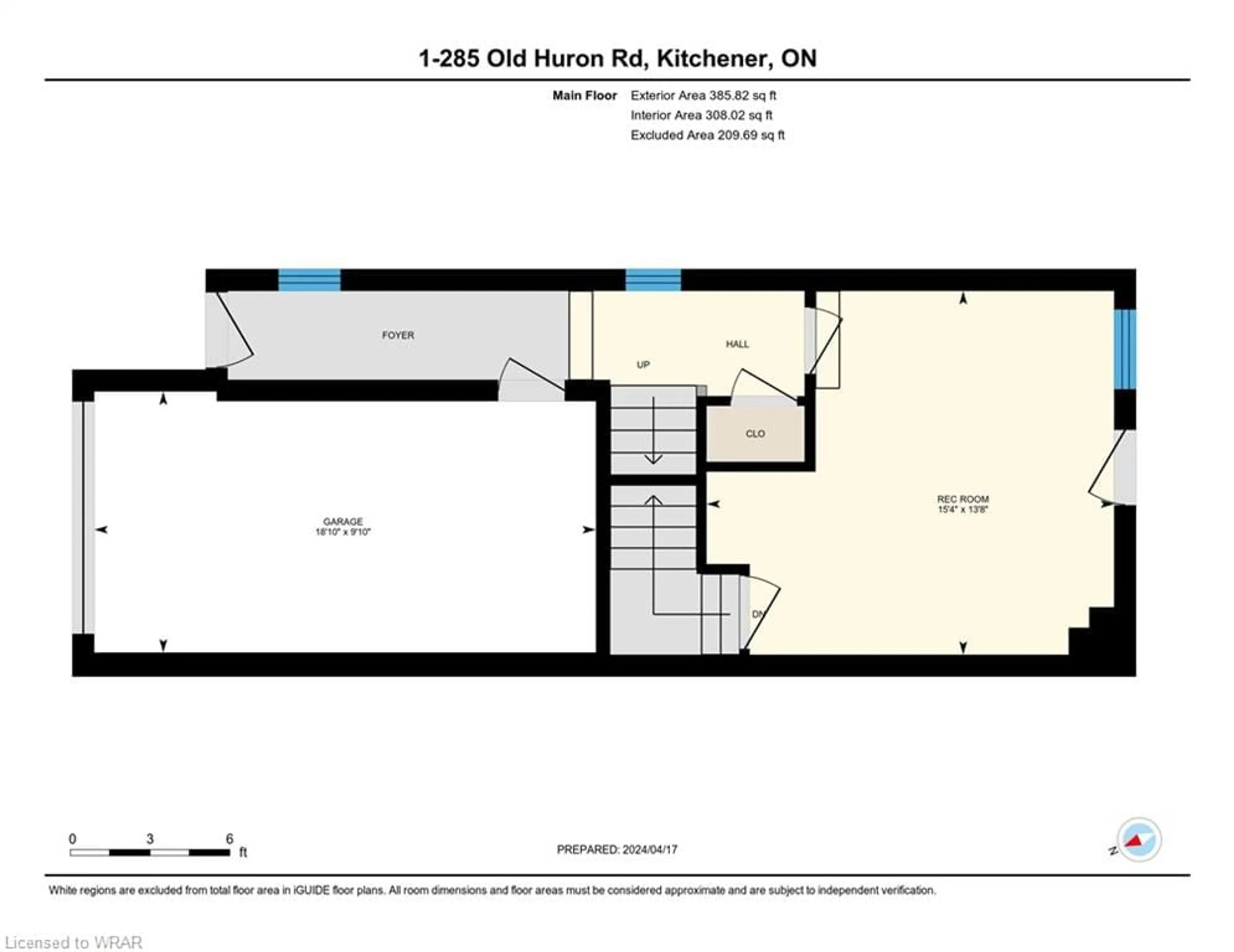 Floor plan for 285 Old Huron Rd #1, Kitchener Ontario N2R 0C4