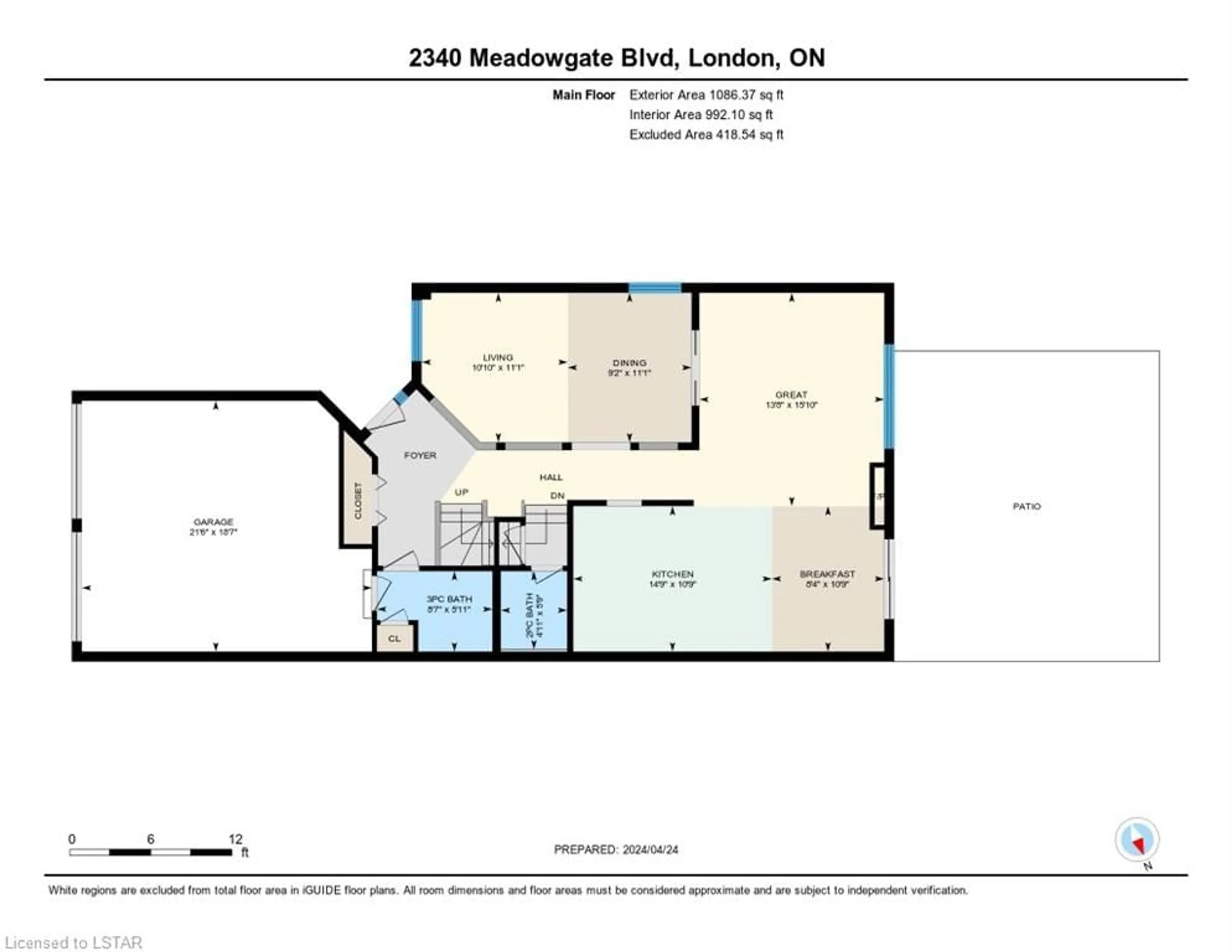Floor plan for 2340 Meadowgate Blvd, London Ontario N6M 1L6