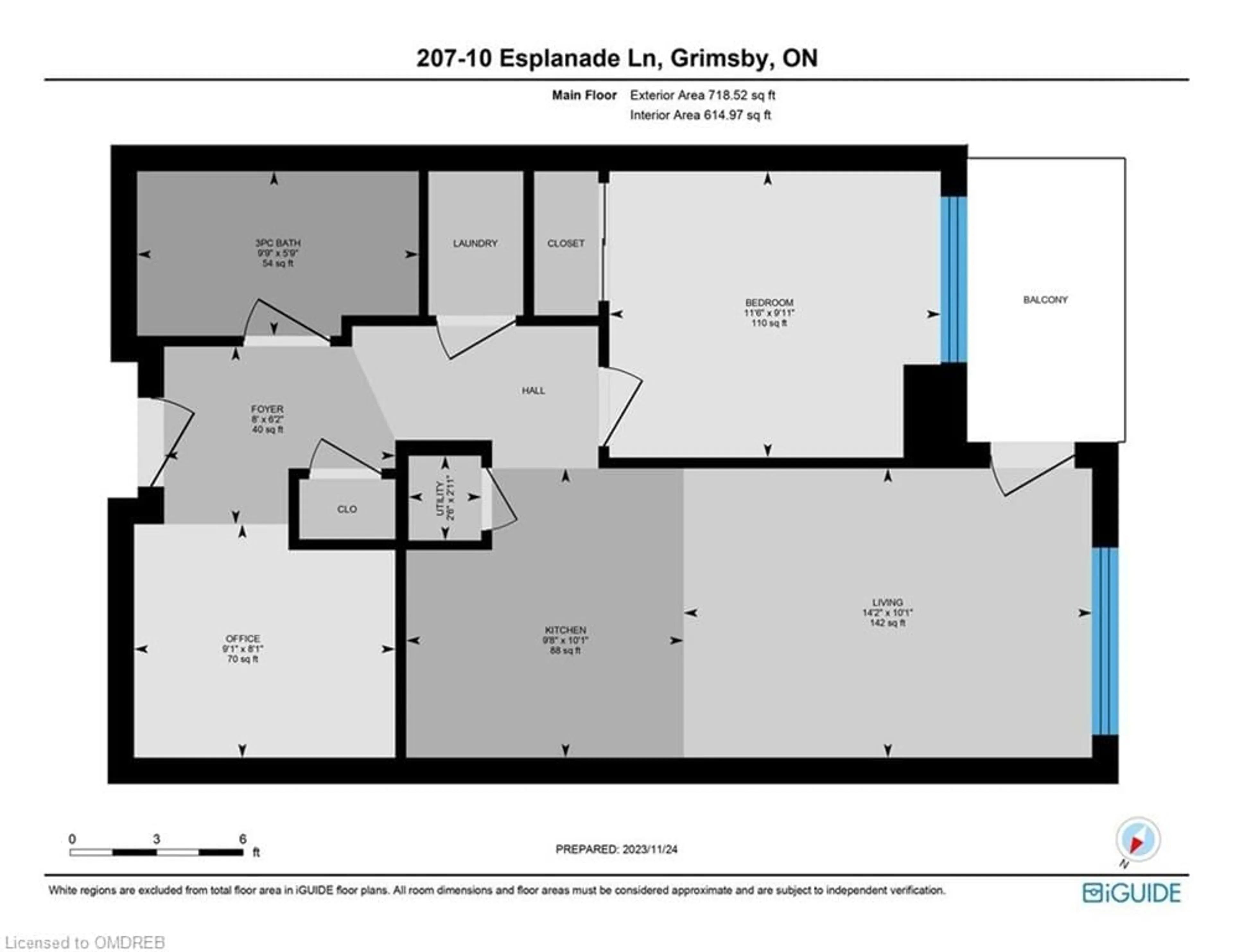 Floor plan for 10 Esplanade Lane #207, Grimsby Ontario L3M 0H1