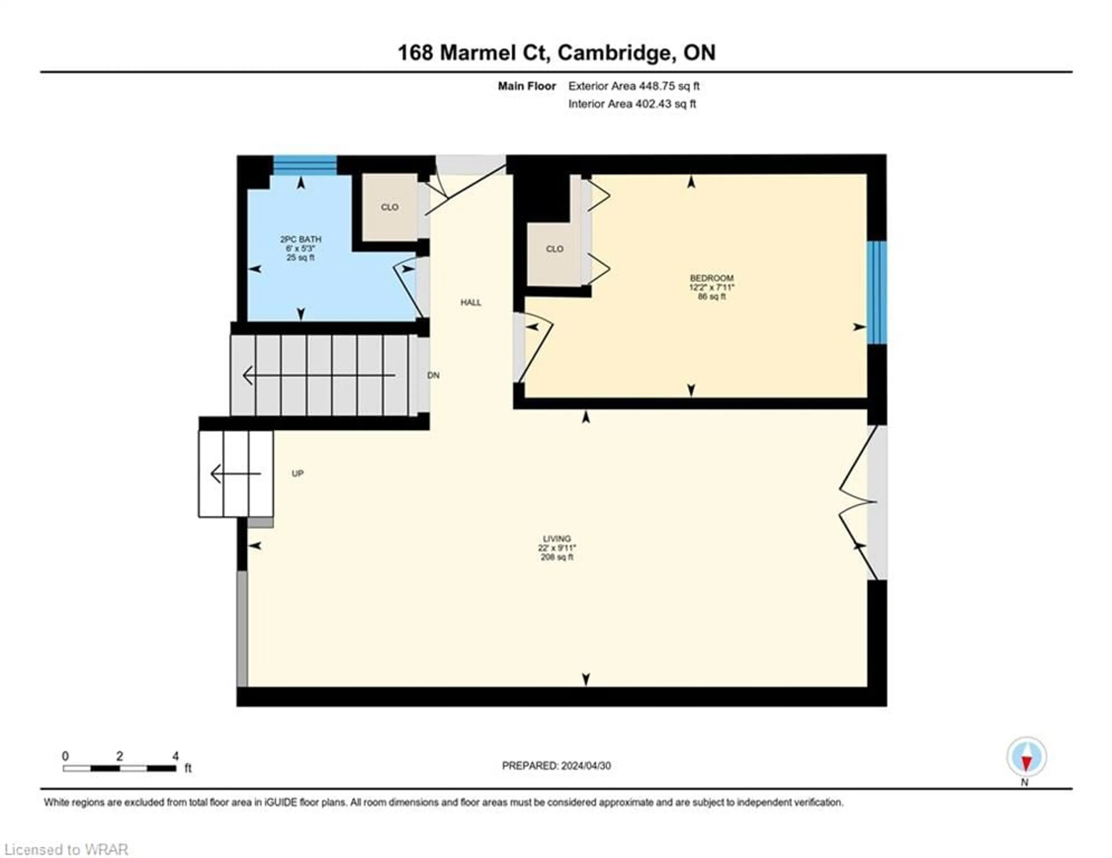 Floor plan for 168 Marmel Crt, Cambridge Ontario N3H 5J3