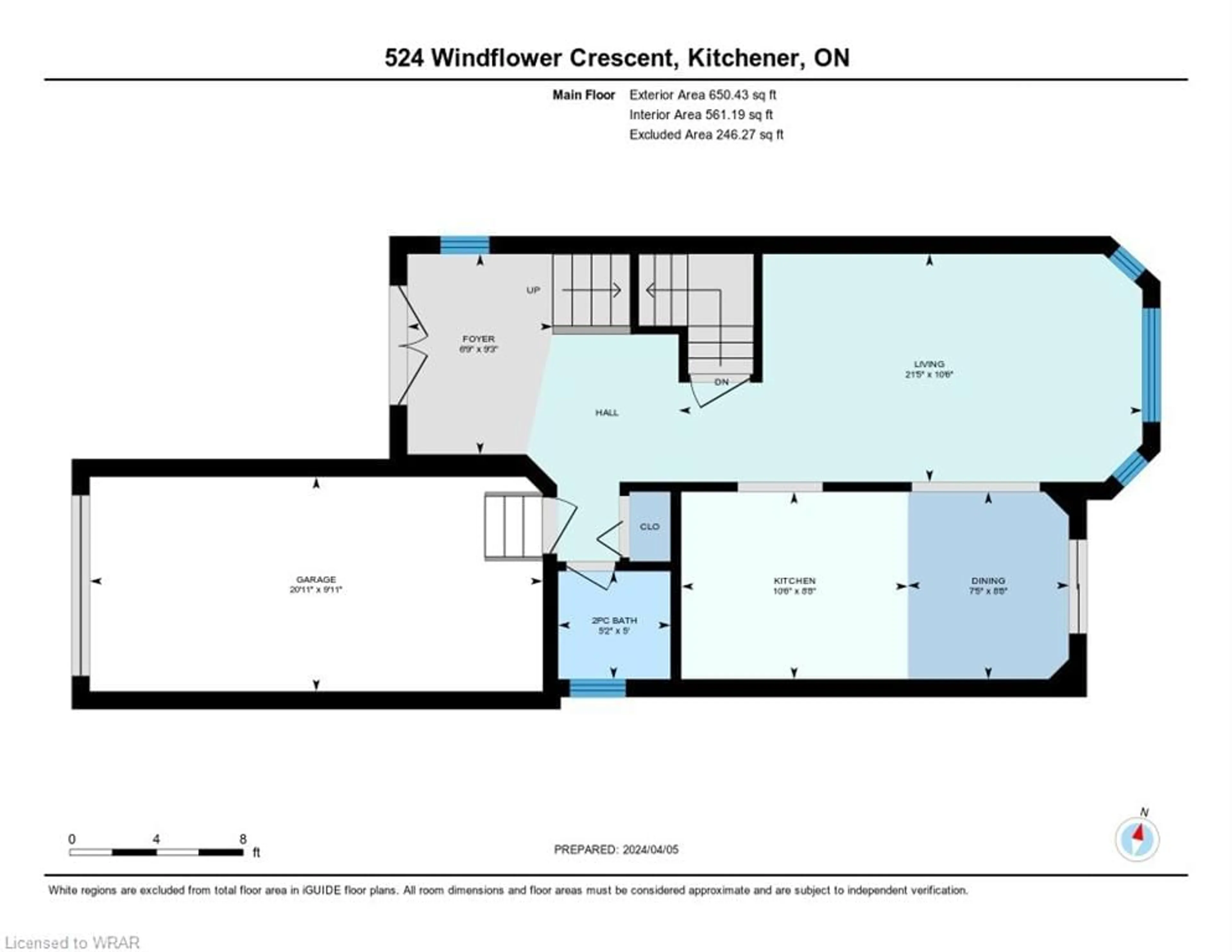 Floor plan for 524 Windflower Cres, Kitchener Ontario N2E 3S9