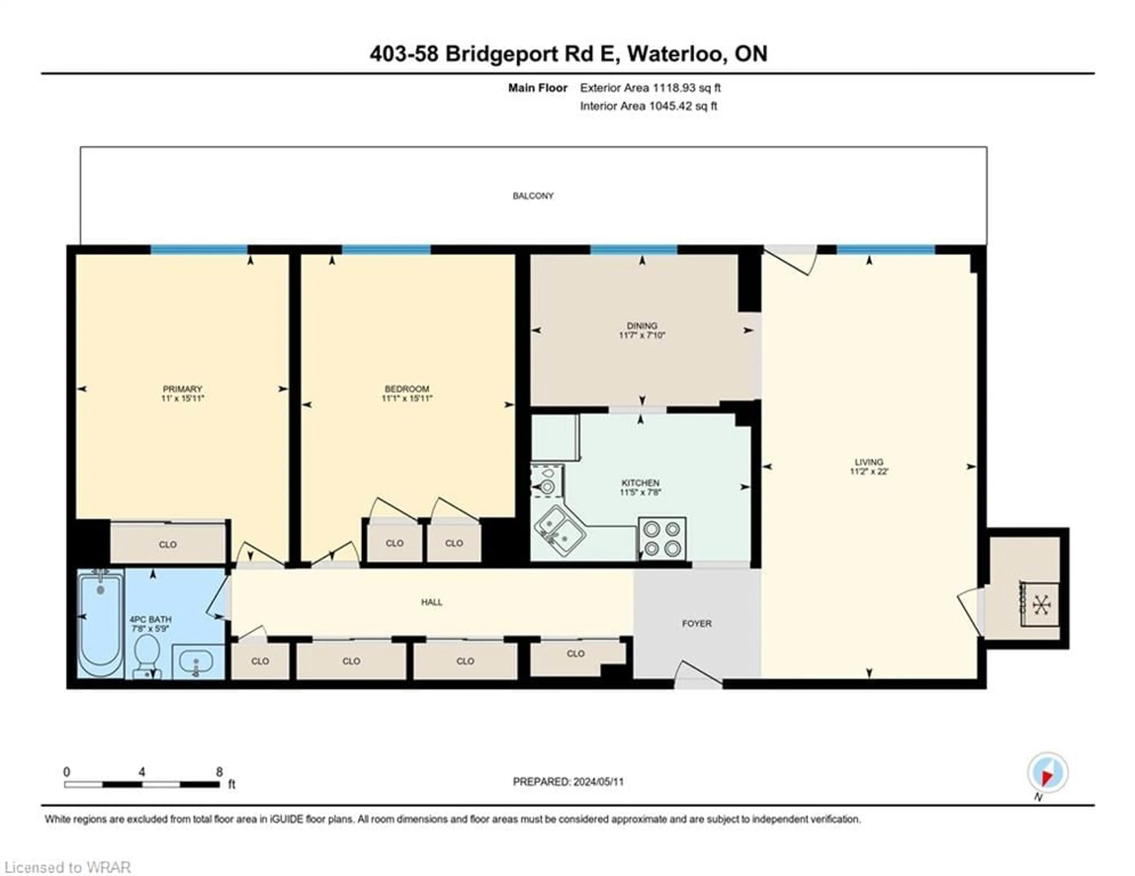 Floor plan for 58 Bridgeport Rd #403, Waterloo Ontario N2J 4H5