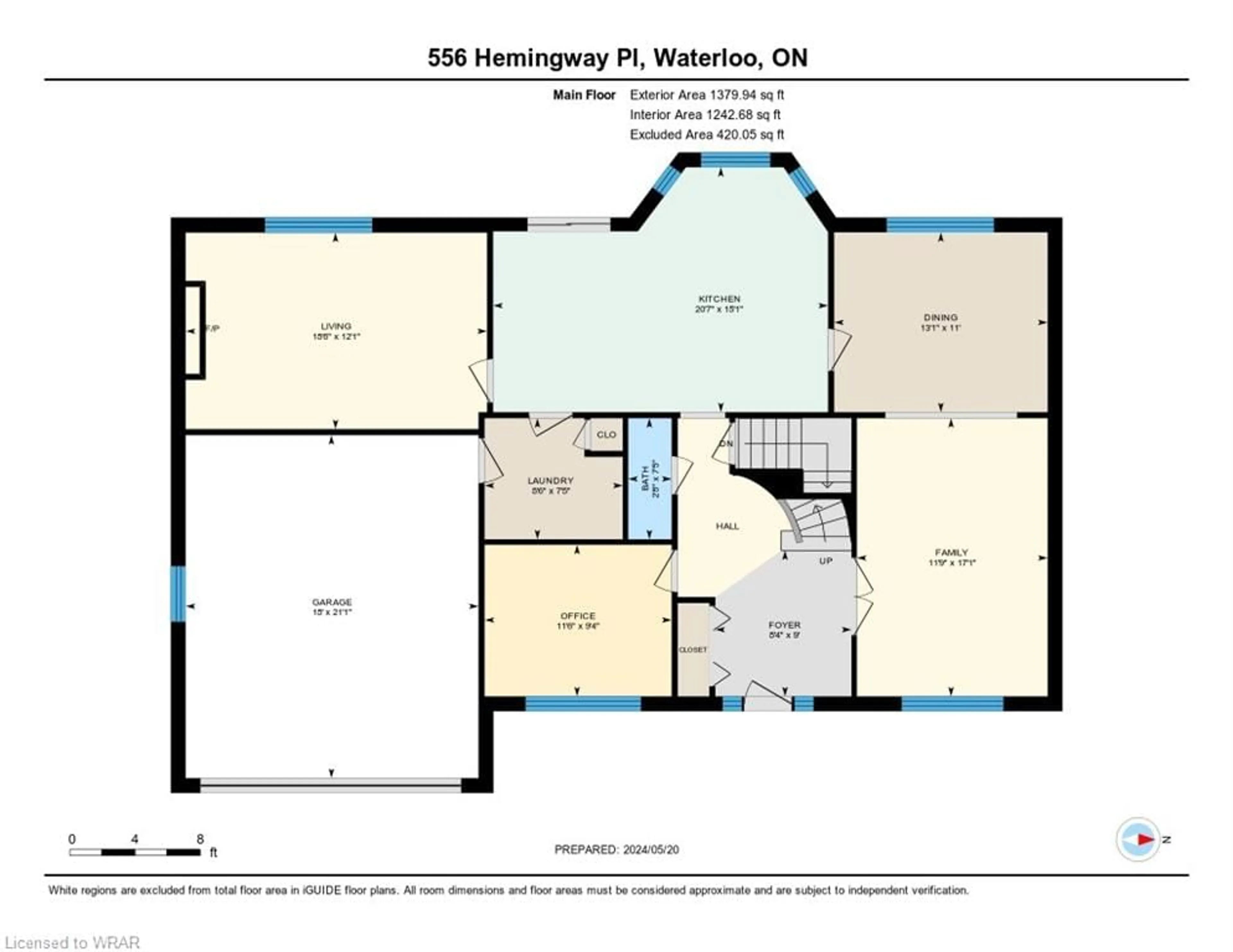 Floor plan for 556 Hemingway Pl, Waterloo Ontario N2T 1Z5