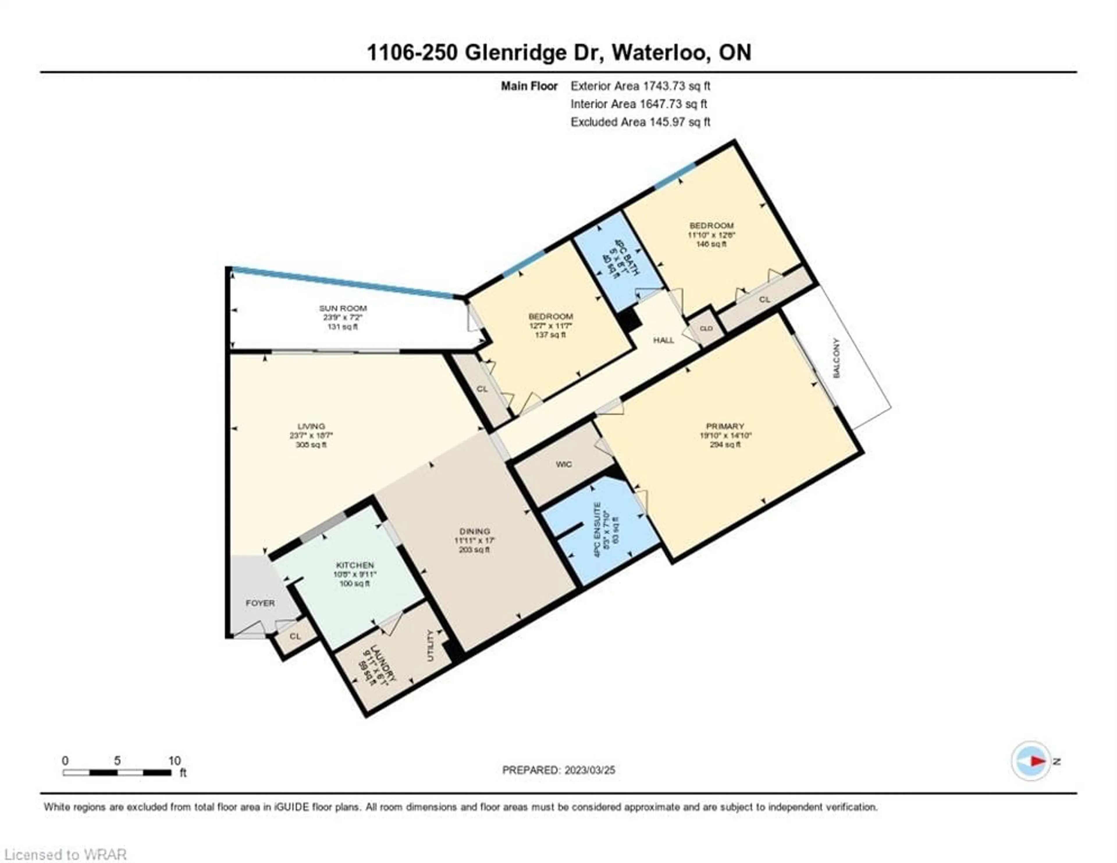 Floor plan for 250 Glenridge Dr #1106, Waterloo Ontario N2J 4H8